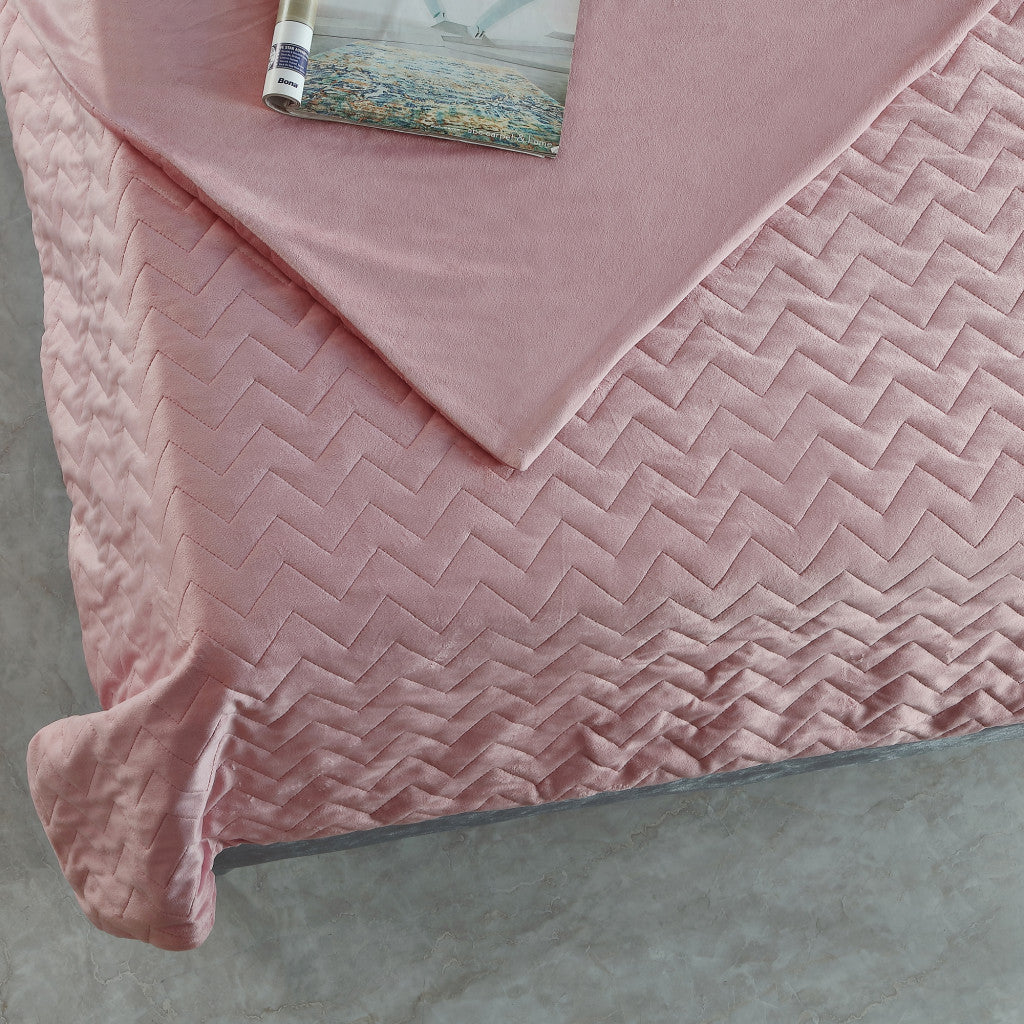 Blush Quilted Weighted Twin Blanket
