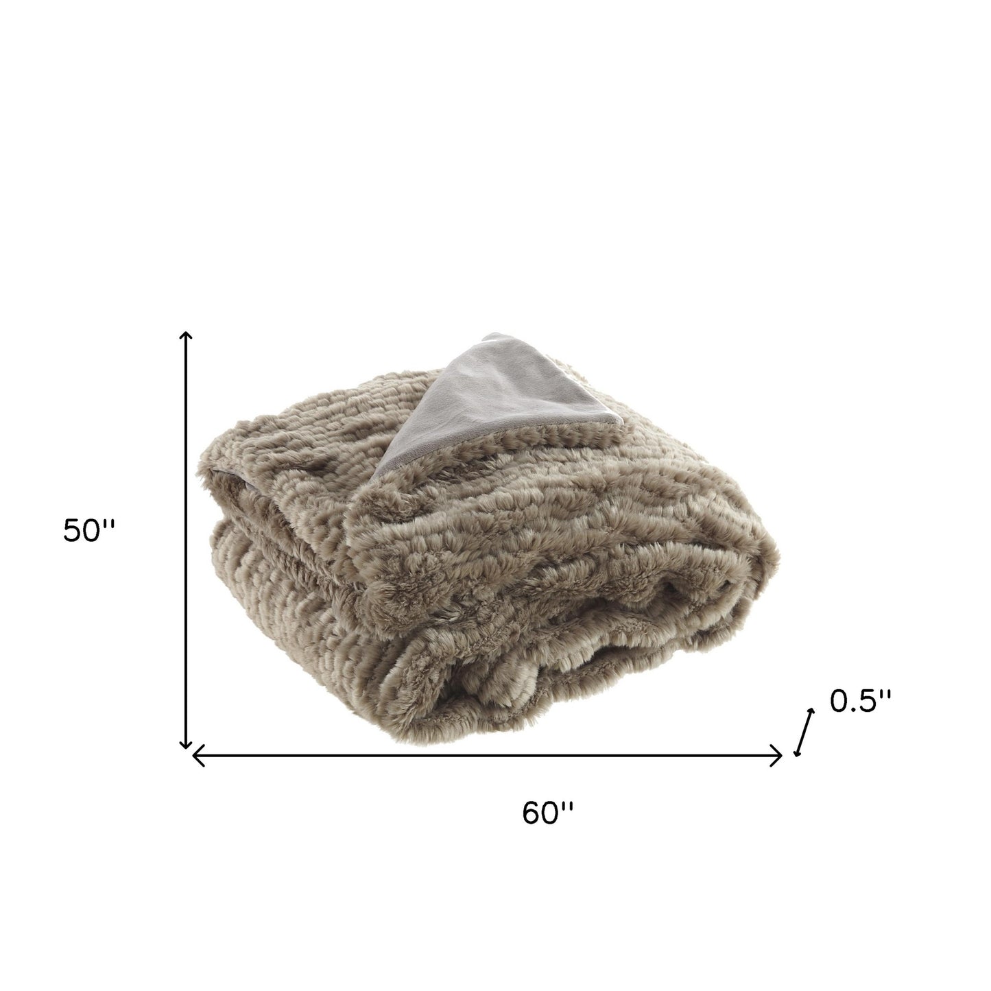 Brown Knitted Plush Throw