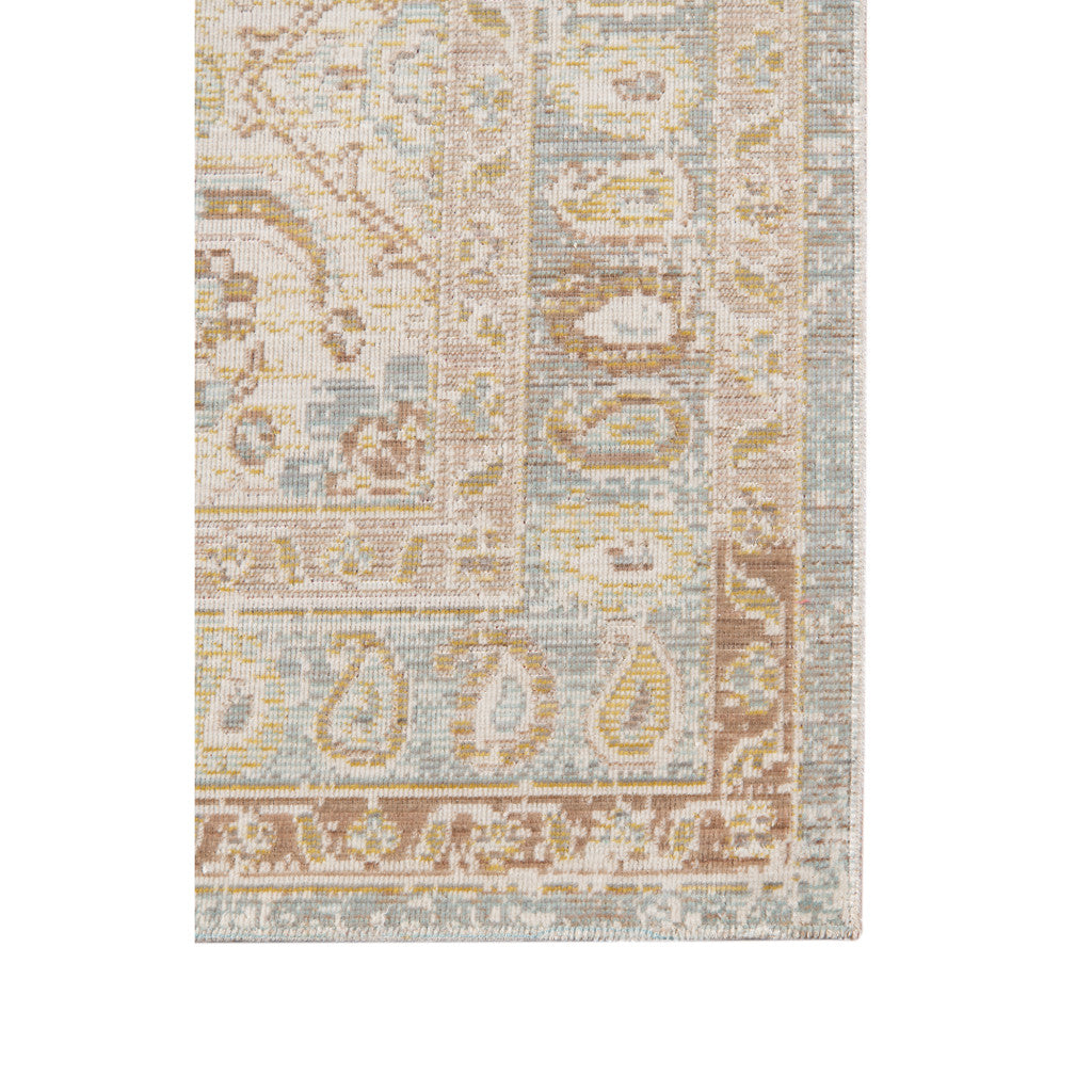 8 x 10 Beige & Gray Medallion Power Loom Rug