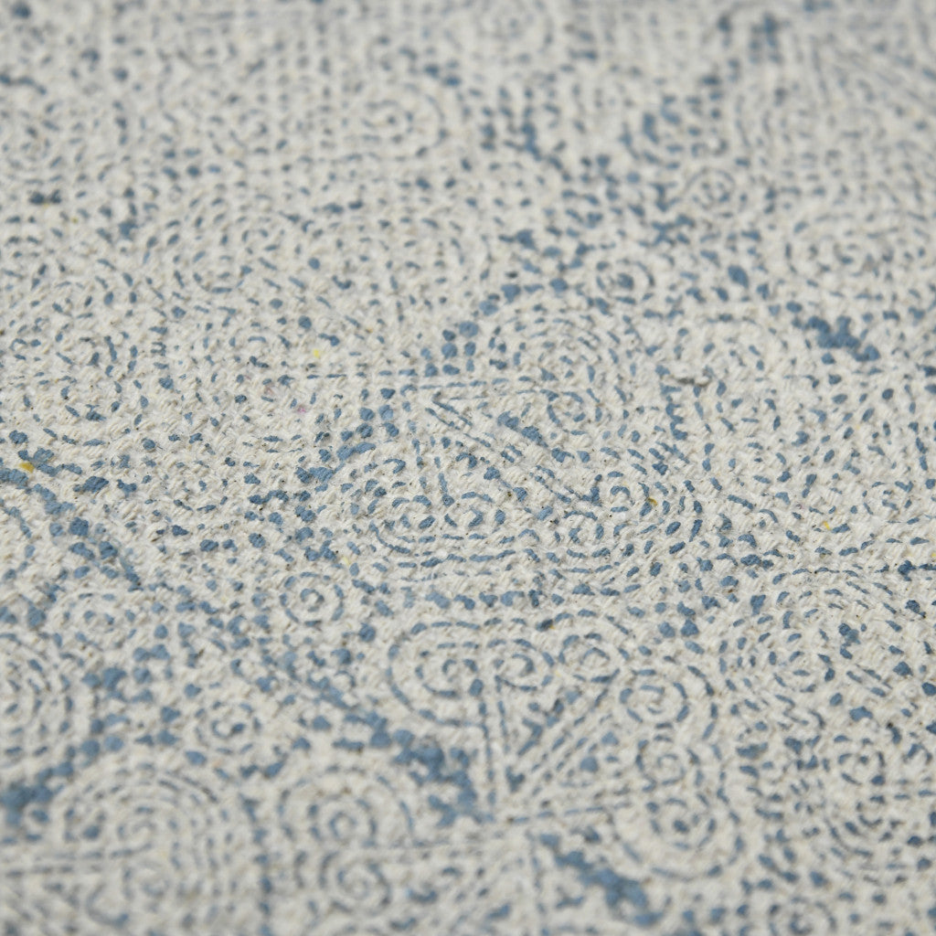 8 X 12 Blue Oriental Flatweave Handmade Distressed Rug With Fringe