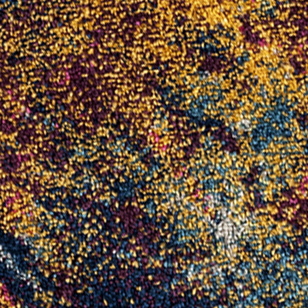 8 x 10 Navy & Orange Power Loom Rug