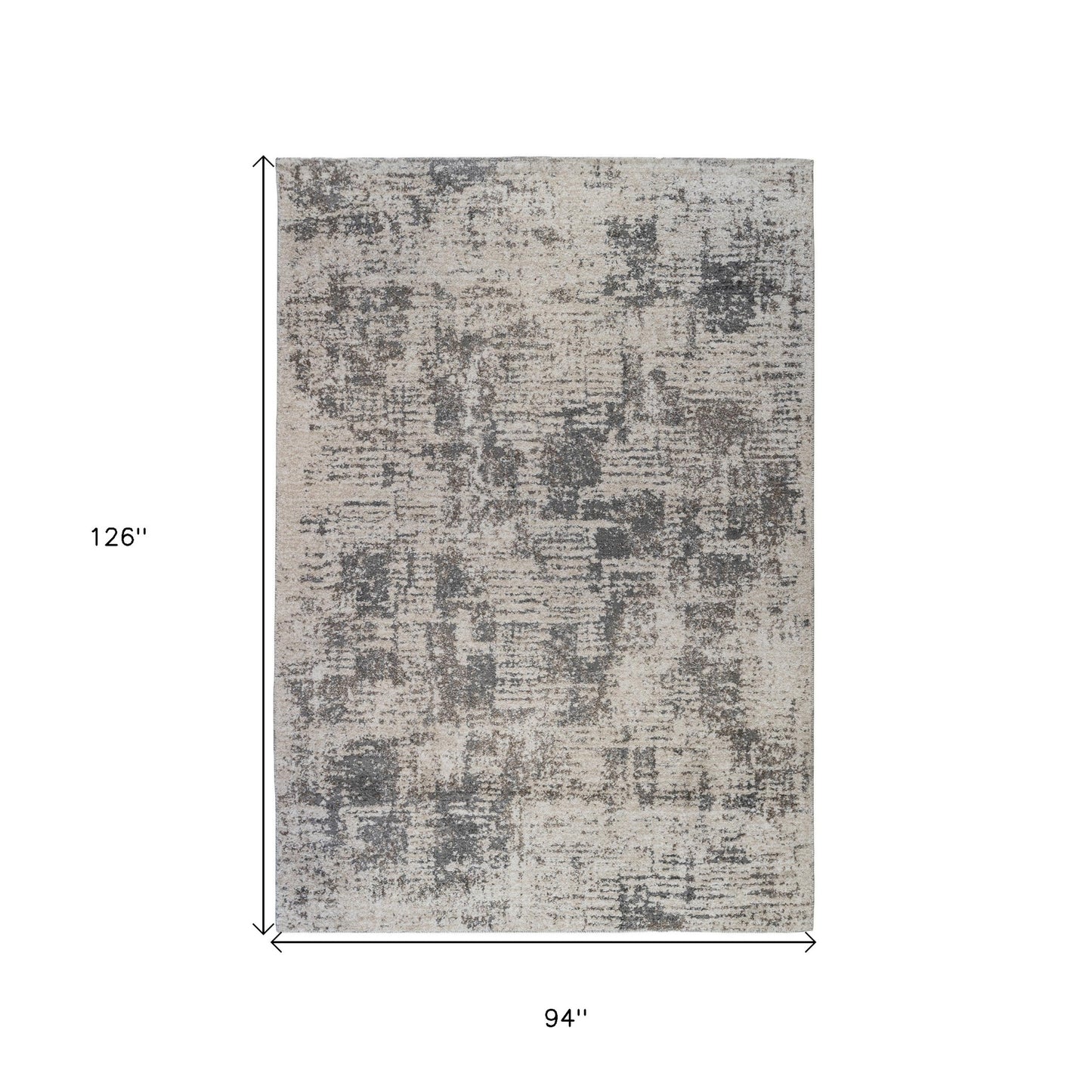 8 x 10 Gray & Beige Power Loom Rug