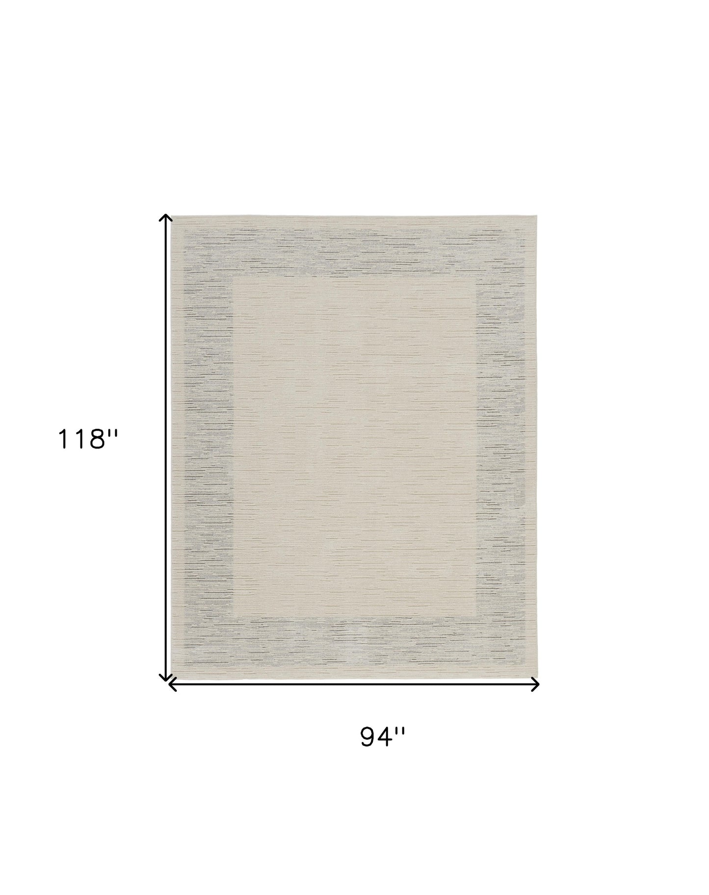 8 x 10 Ivory & Gray Power Loom Rug