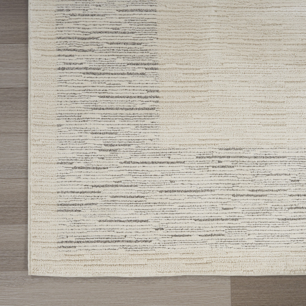 8 x 10 Ivory & Gray Power Loom Rug