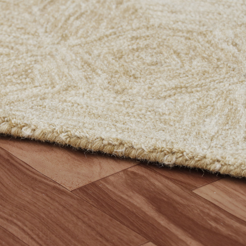 8 x 10 Beige Wool Geometric Hand Tufted Rug