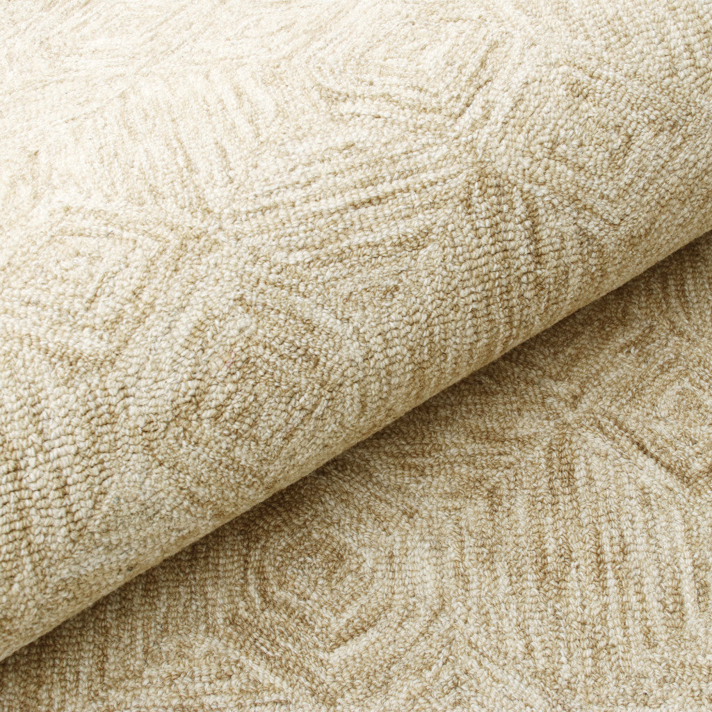 8 x 10 Beige Wool Geometric Hand Tufted Rug