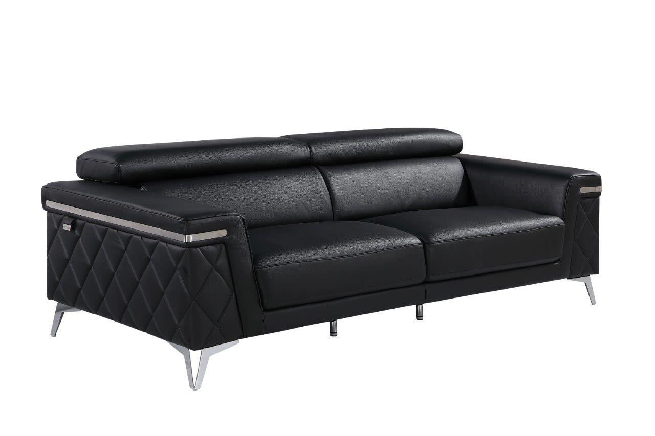 Black Italian Leather Sofa