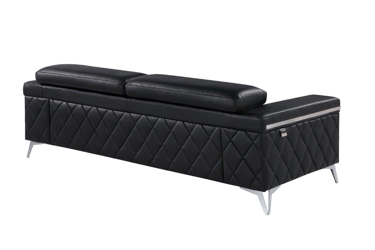 Black Italian Leather Sofa