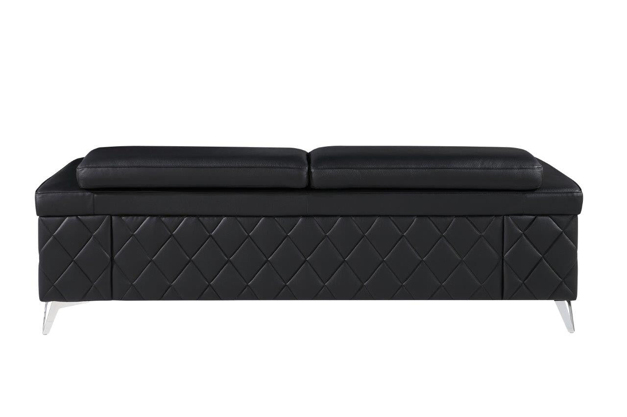 Black Italian Leather Sofa