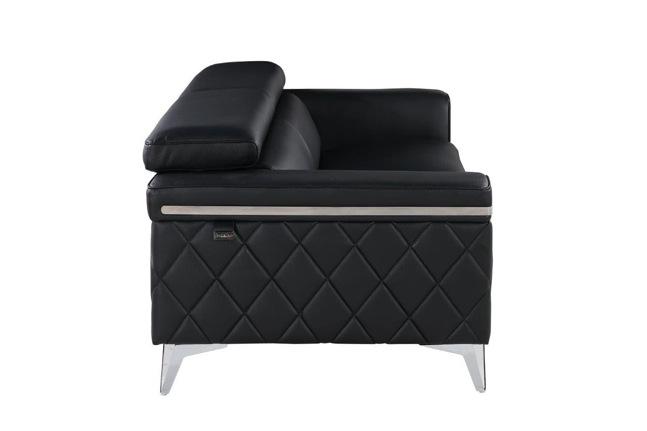 Black Italian Leather Sofa
