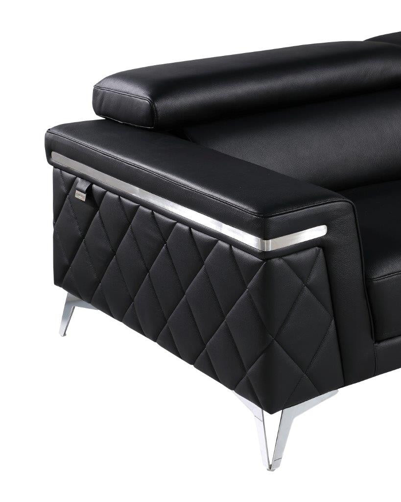 Black Italian Leather Sofa