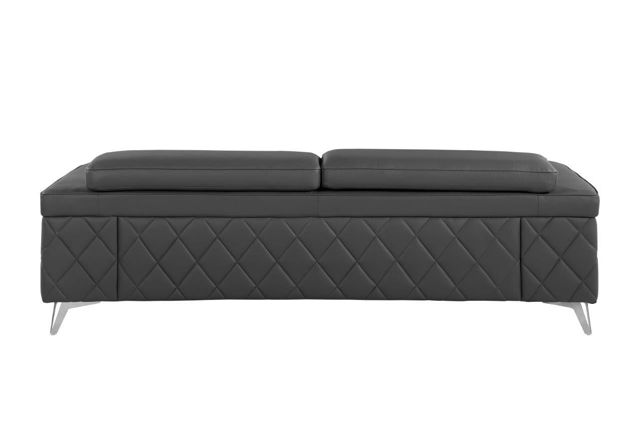 Dark Gray Italian Leather Sofa