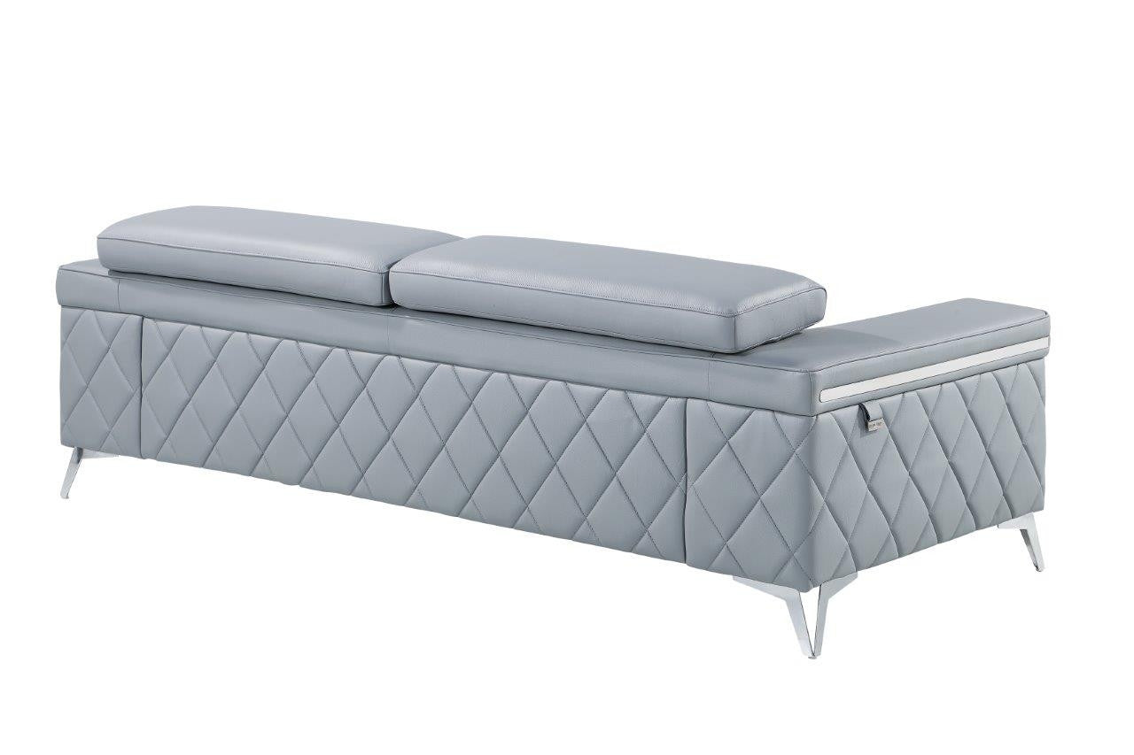 Light Blue Italian Leather Sofa