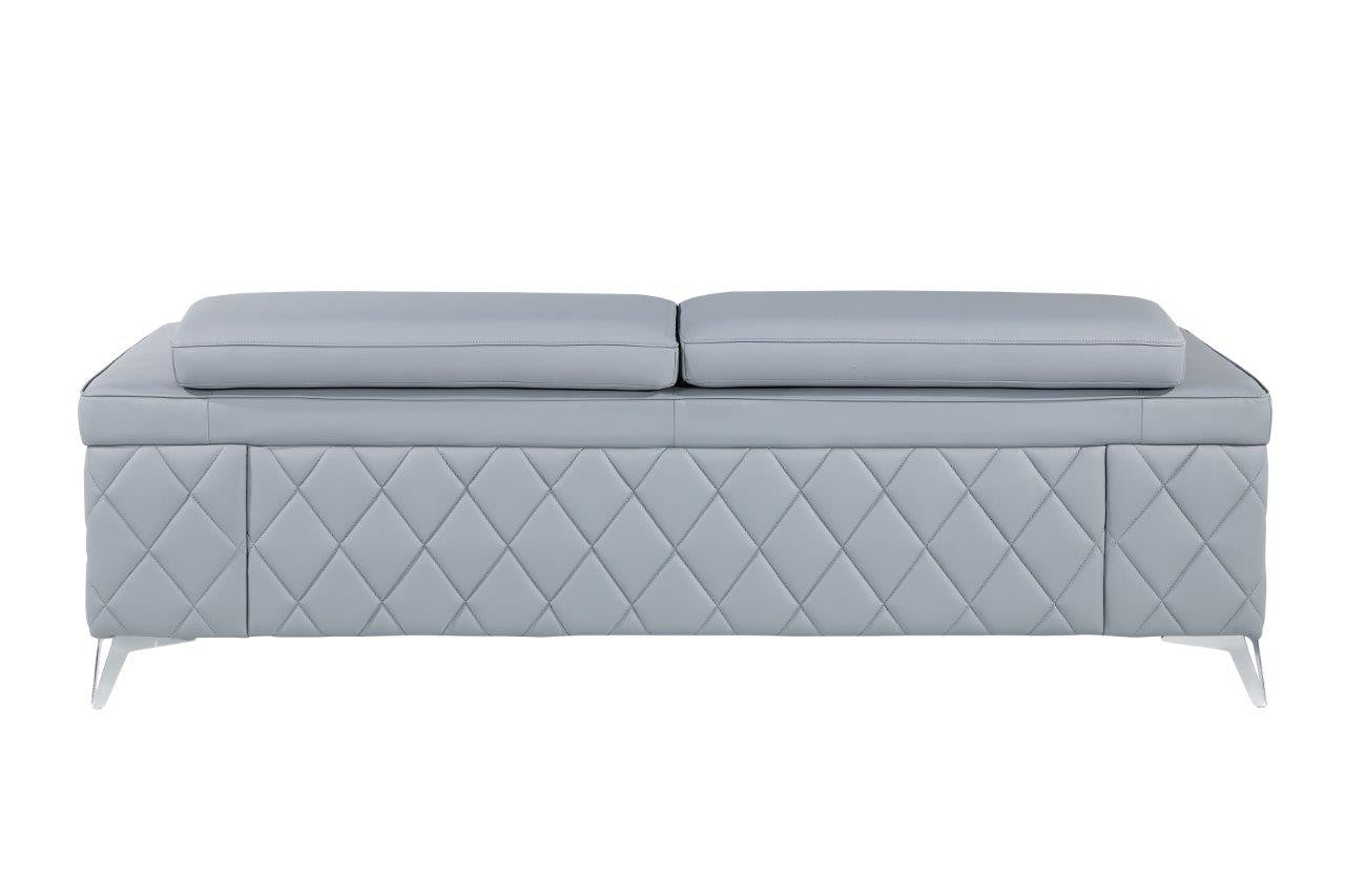 Light Blue Italian Leather Sofa