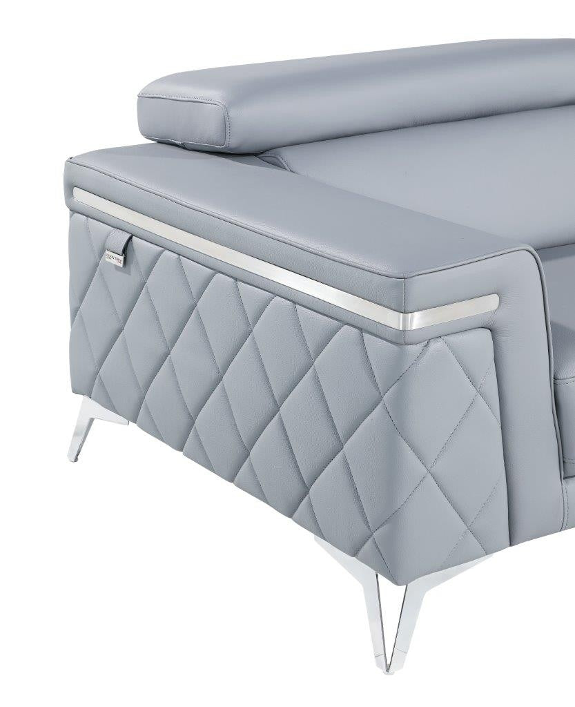 Light Blue Italian Leather Sofa