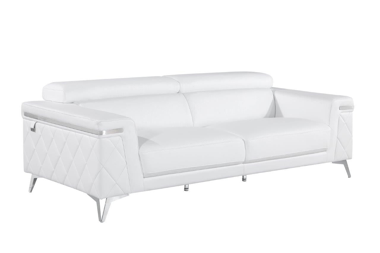 White Italian Leather Sofa