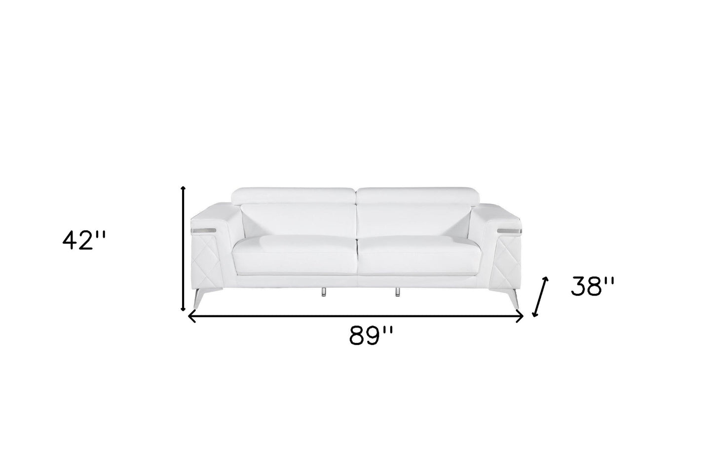White Italian Leather Sofa