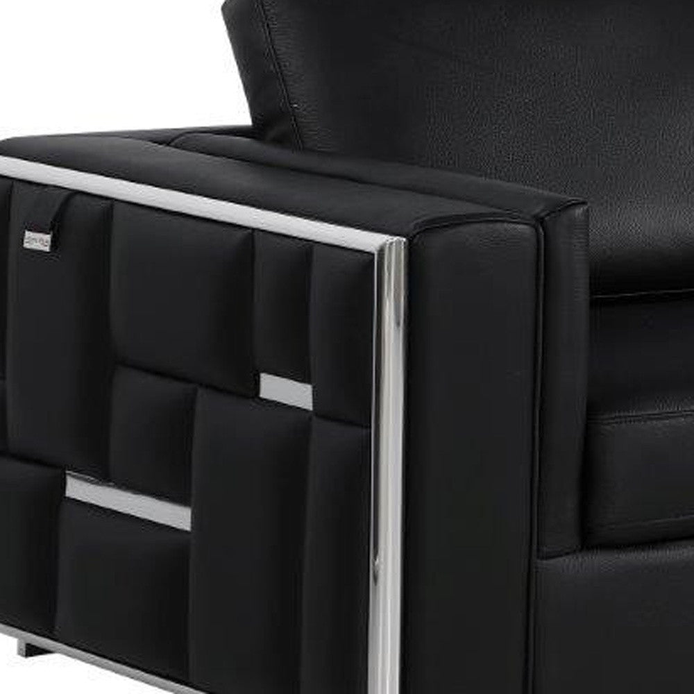 Black Italian Leather Sofa