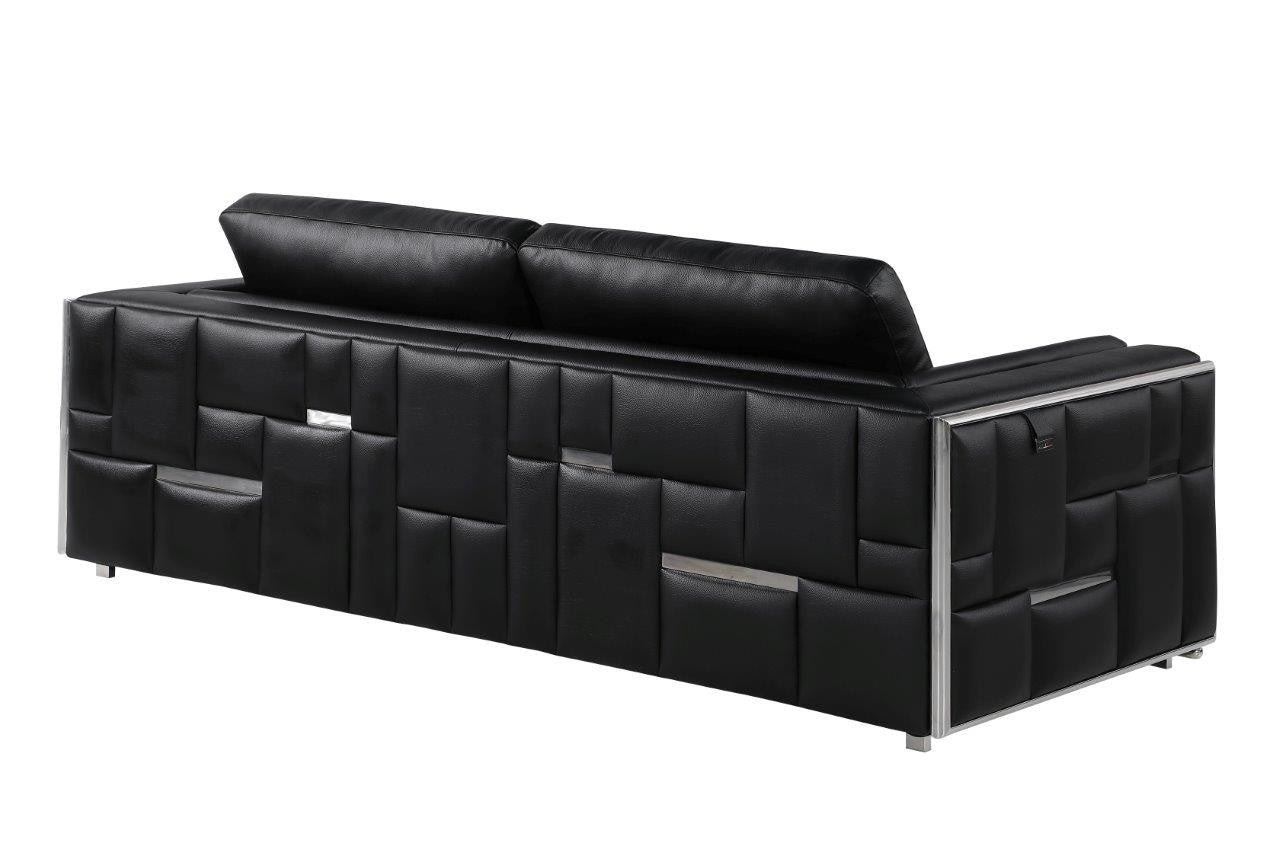 Black Italian Leather Sofa