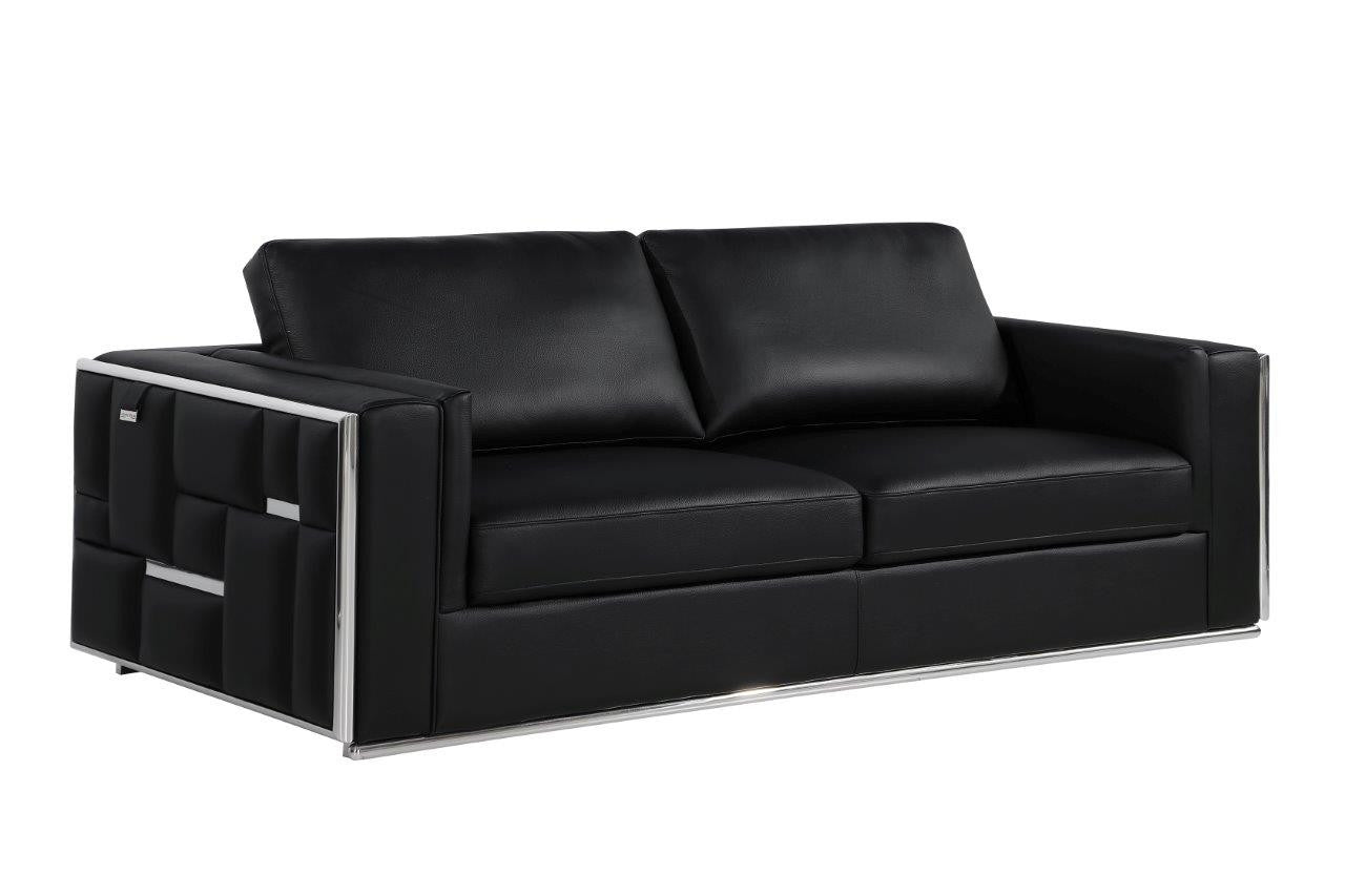 Black Italian Leather Sofa