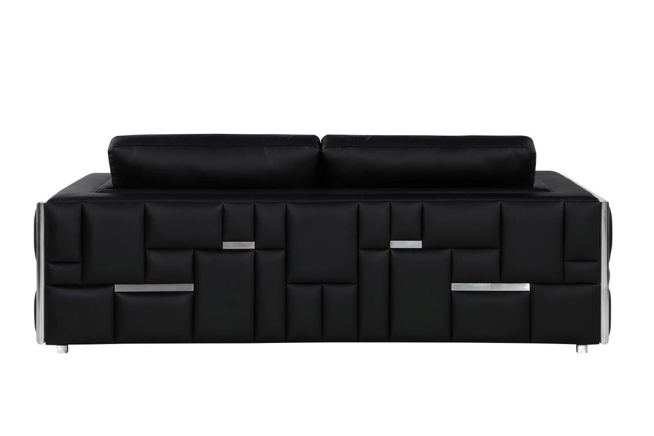 Black Italian Leather Sofa