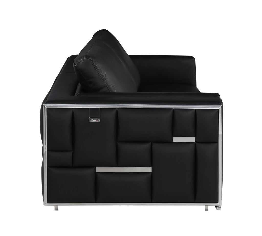 Black Italian Leather Sofa