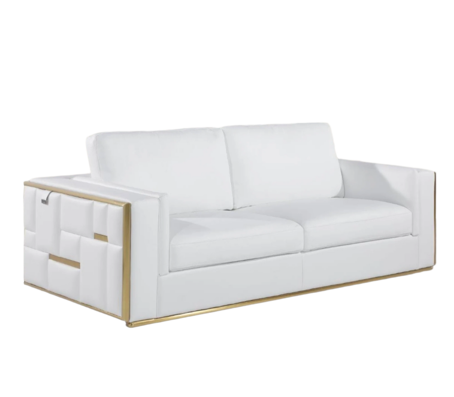 White Italian Leather Sofa