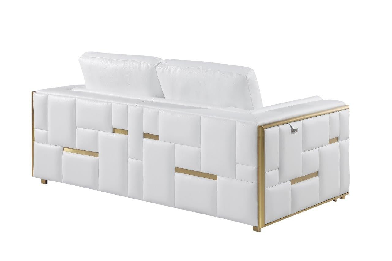 White Italian Leather Sofa