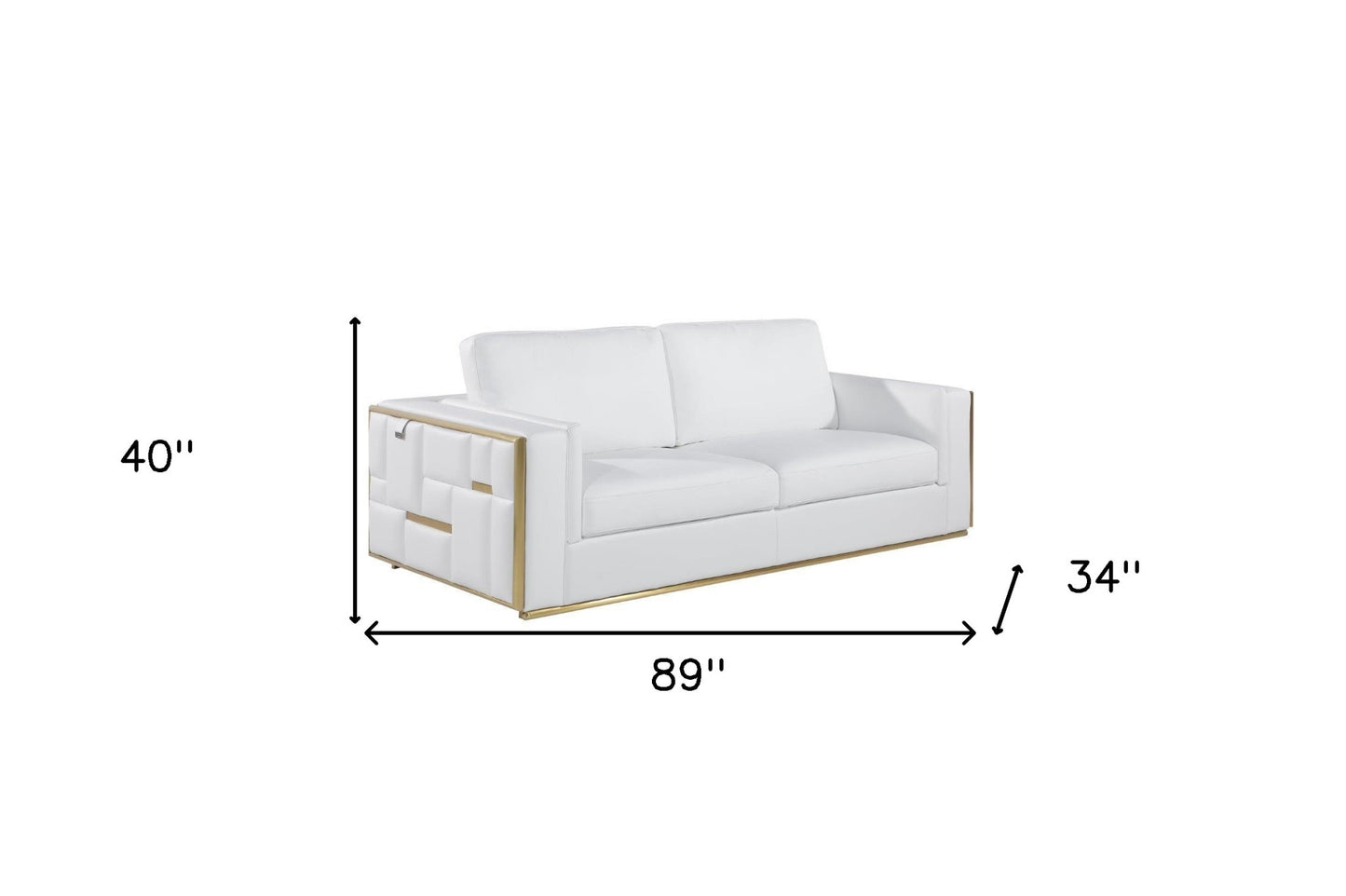 White Italian Leather Sofa