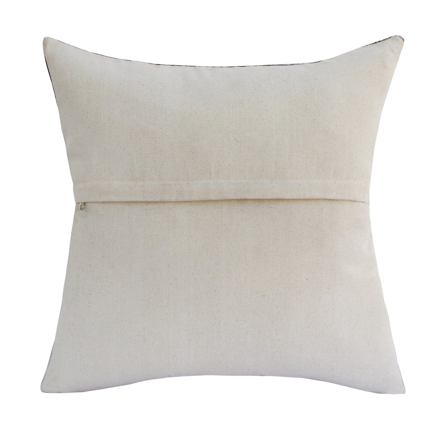 Brown & Ivory Geometric Faux Leather Pillow