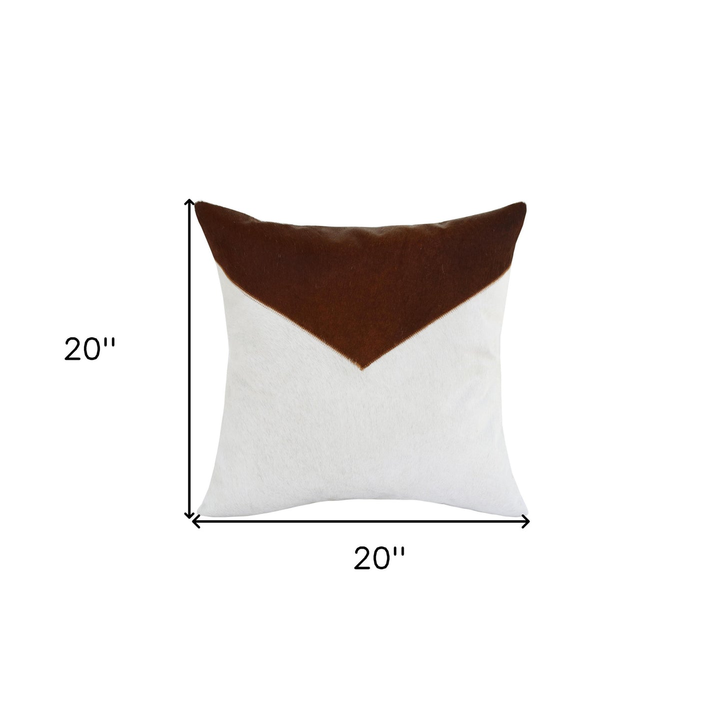 Brown & Ivory Geometric Faux Leather Pillow