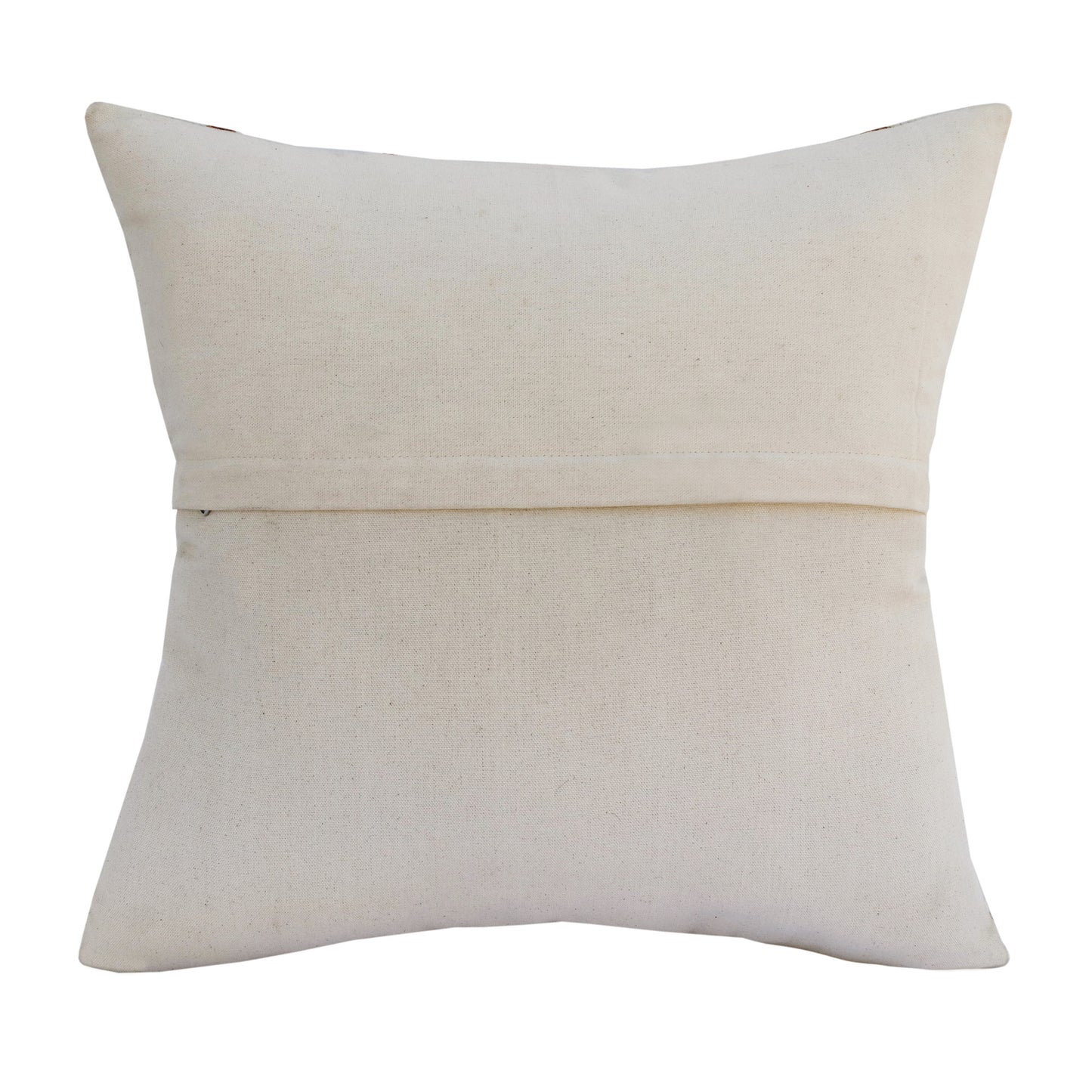 Brown & Ivory Striped Faux Leather Pillow