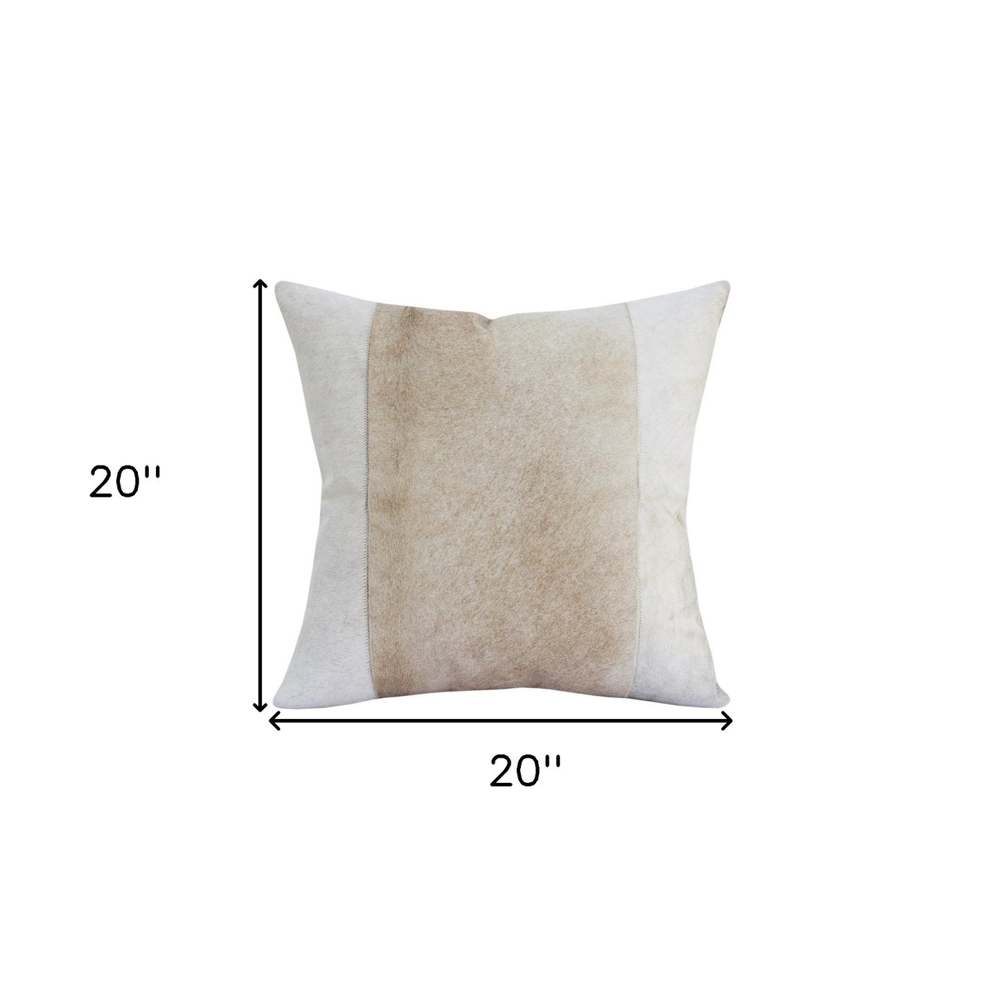 Beige & Ivory Striped Faux Leather Pillow