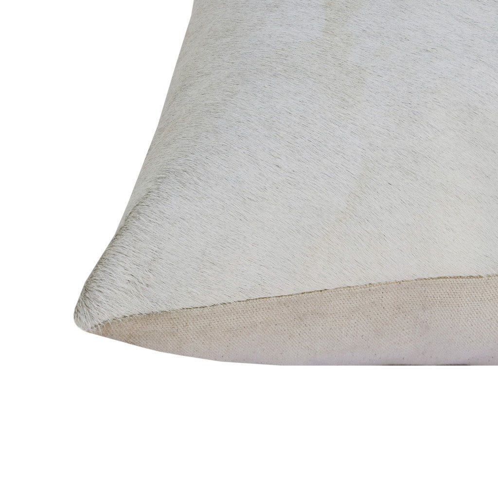 Ivory Patchwork Faux Leather Pillow