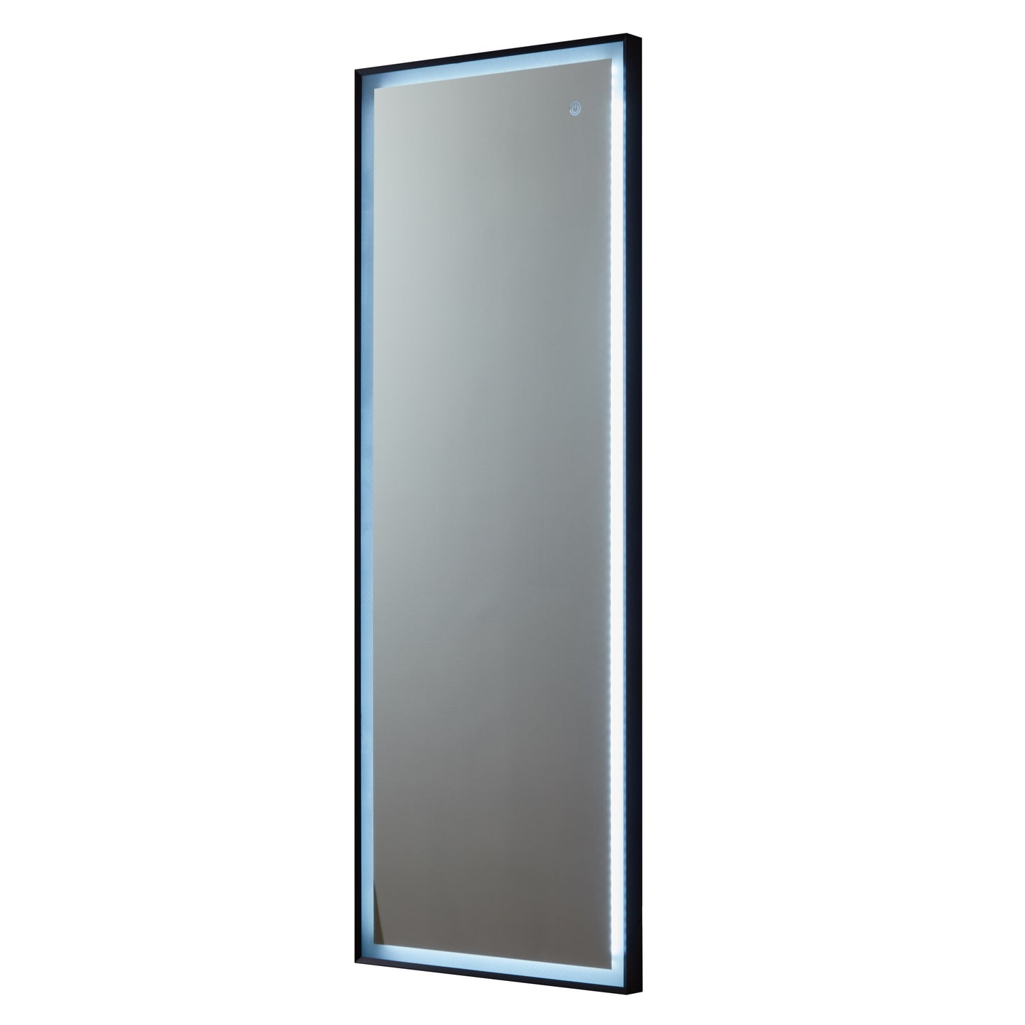 Black Lighted Metal Framed Accent Mirror