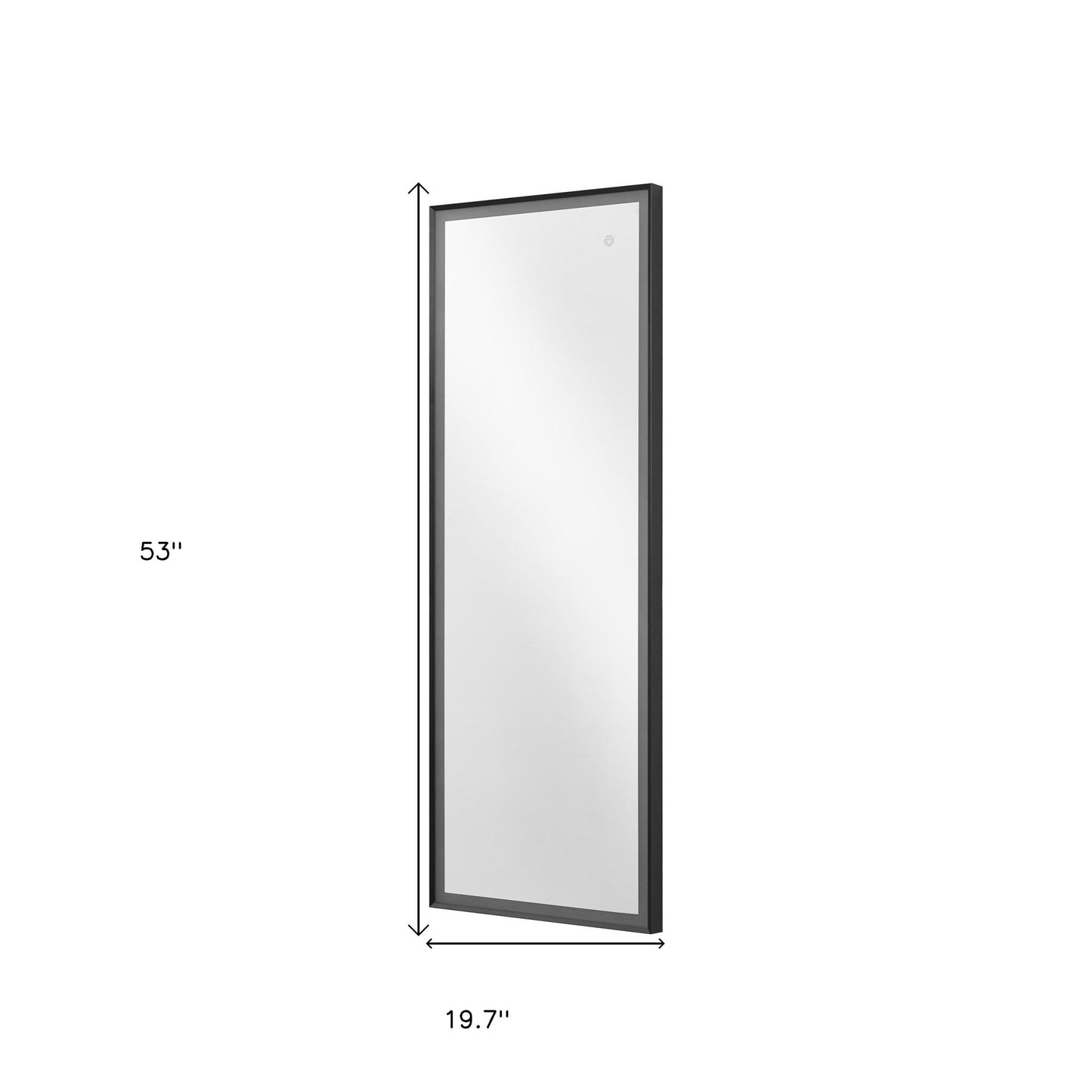 Black Lighted Metal Framed Accent Mirror