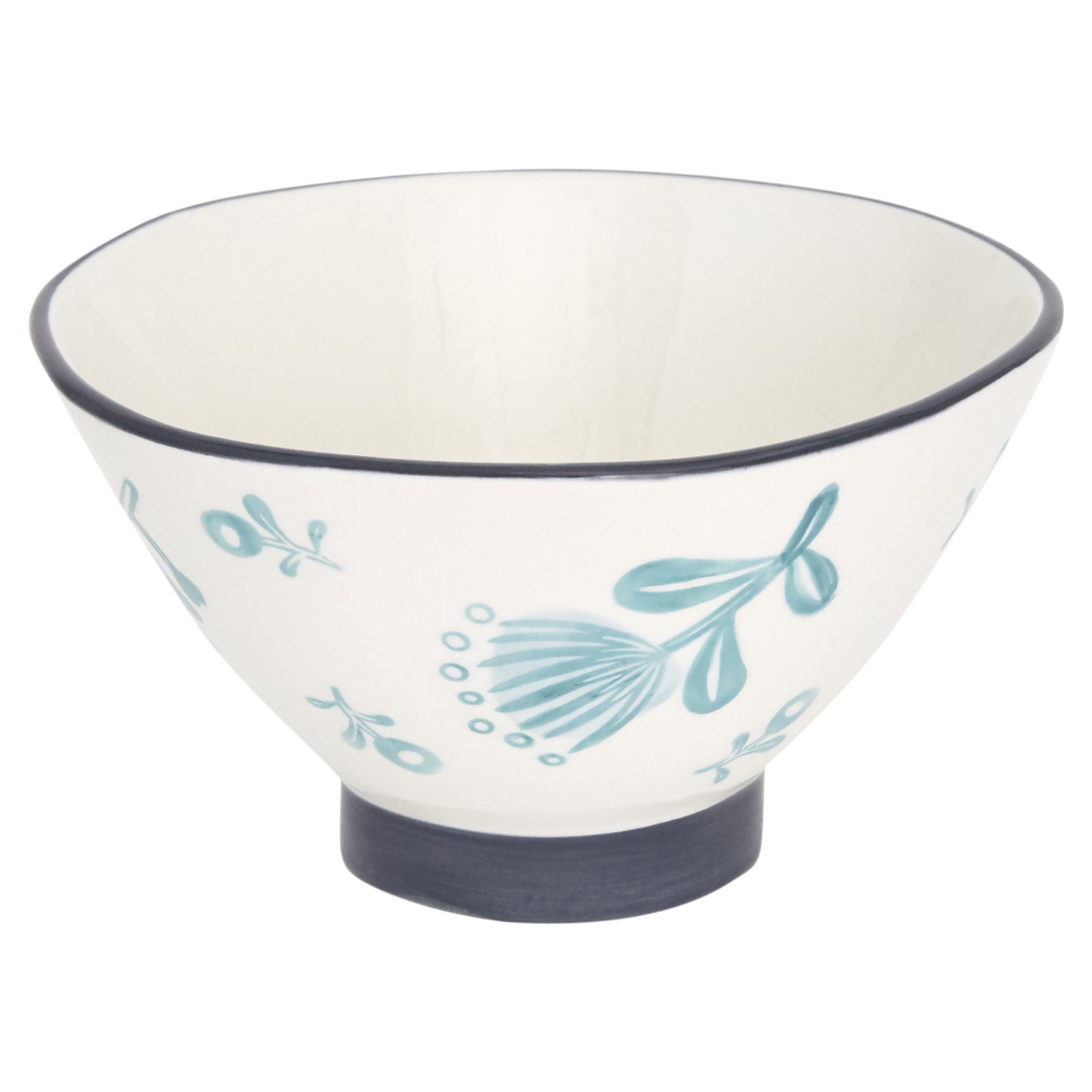 Blue and White 16-Piece Round Floral Ceramic Set of 4 Dinnerware Set