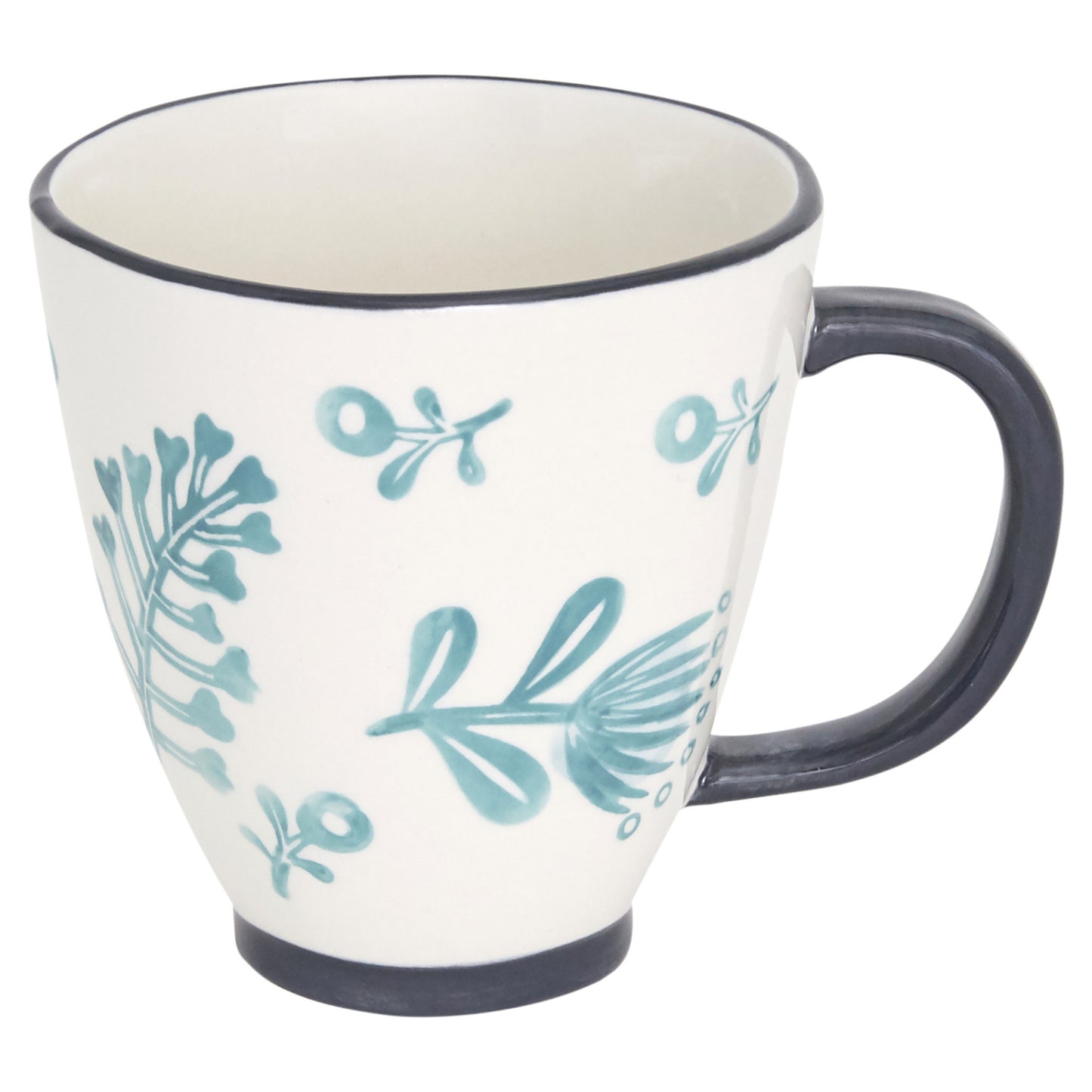 Blue and White 16-Piece Round Floral Ceramic Set of 4 Dinnerware Set