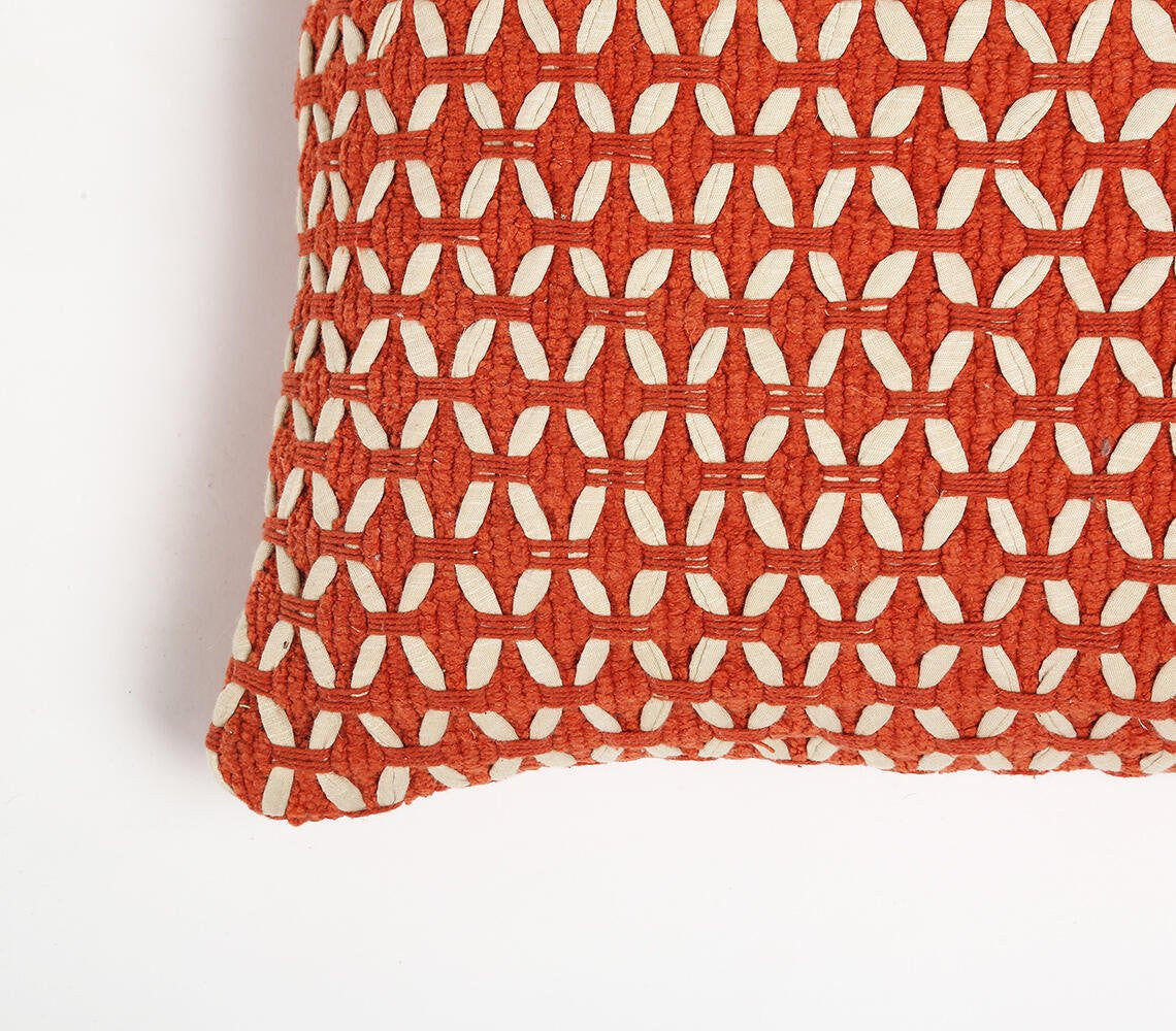 Red & White Geometric Cotton Blend (Cover Only)