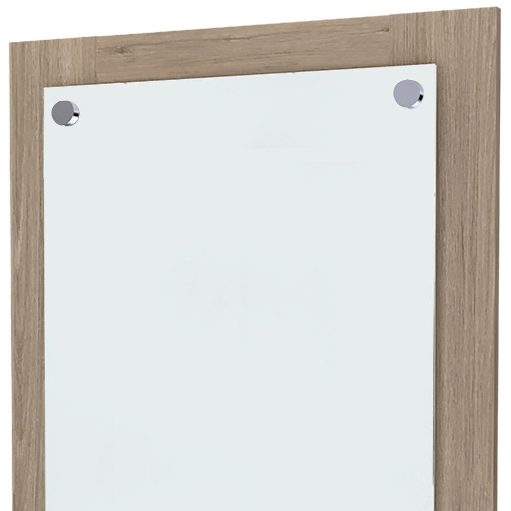 Brown Wood Framed Accent Mirror