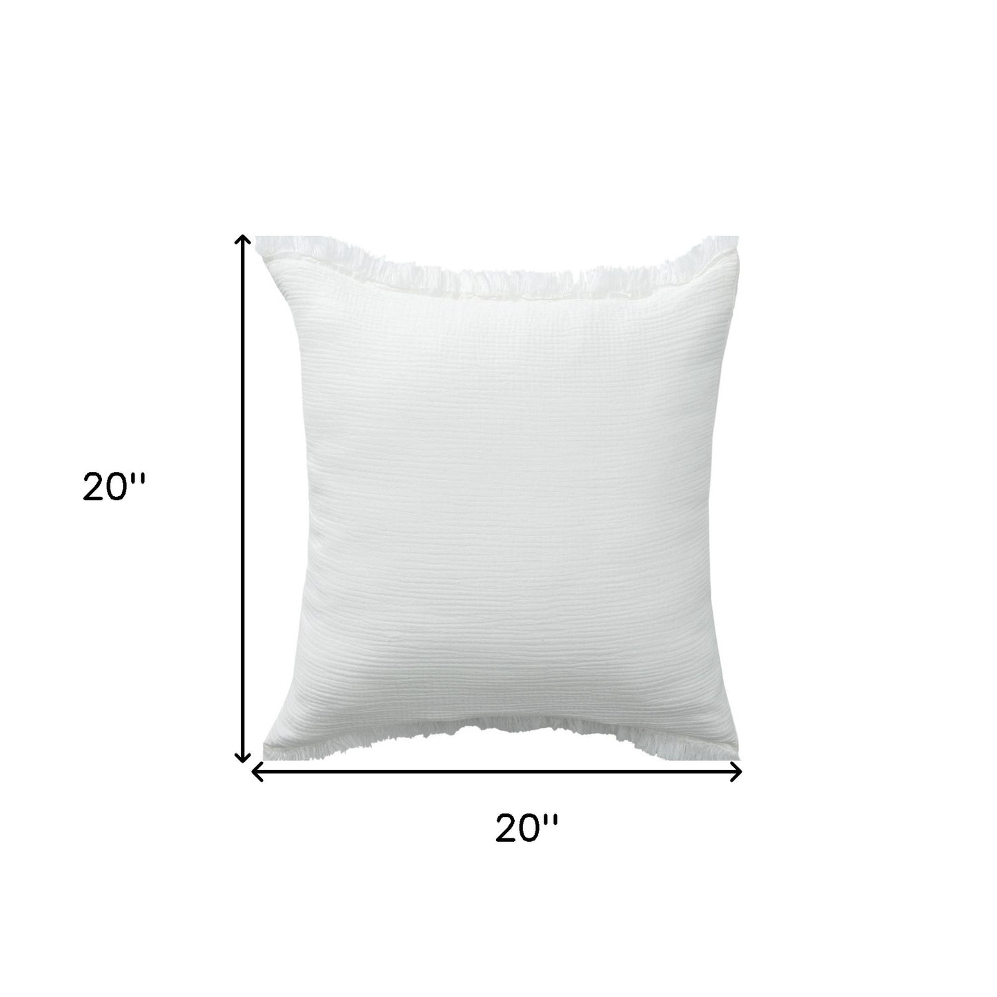 White Cotton Down Pillow w/ Fringe