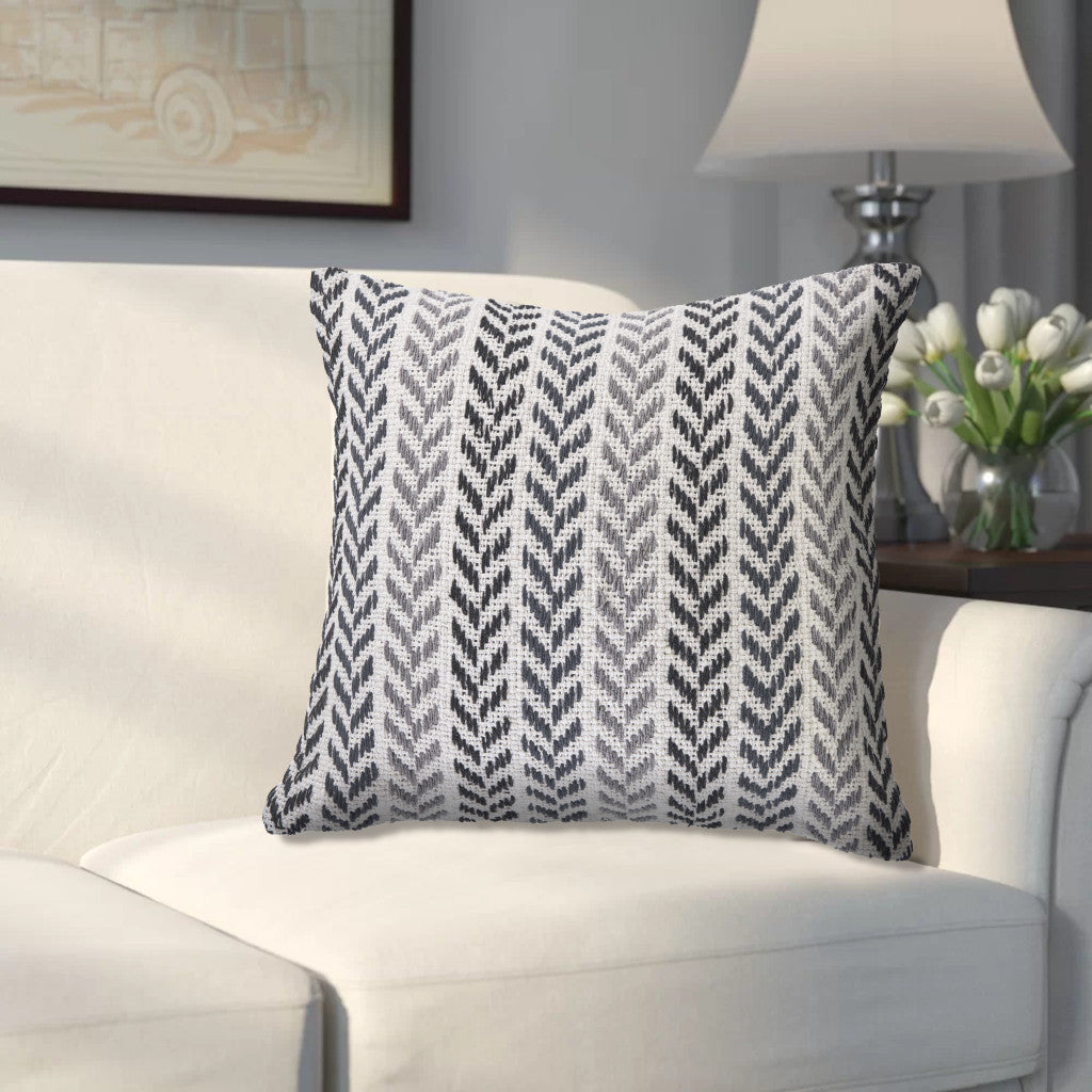 Black Beach Chevron Cotton Pillow