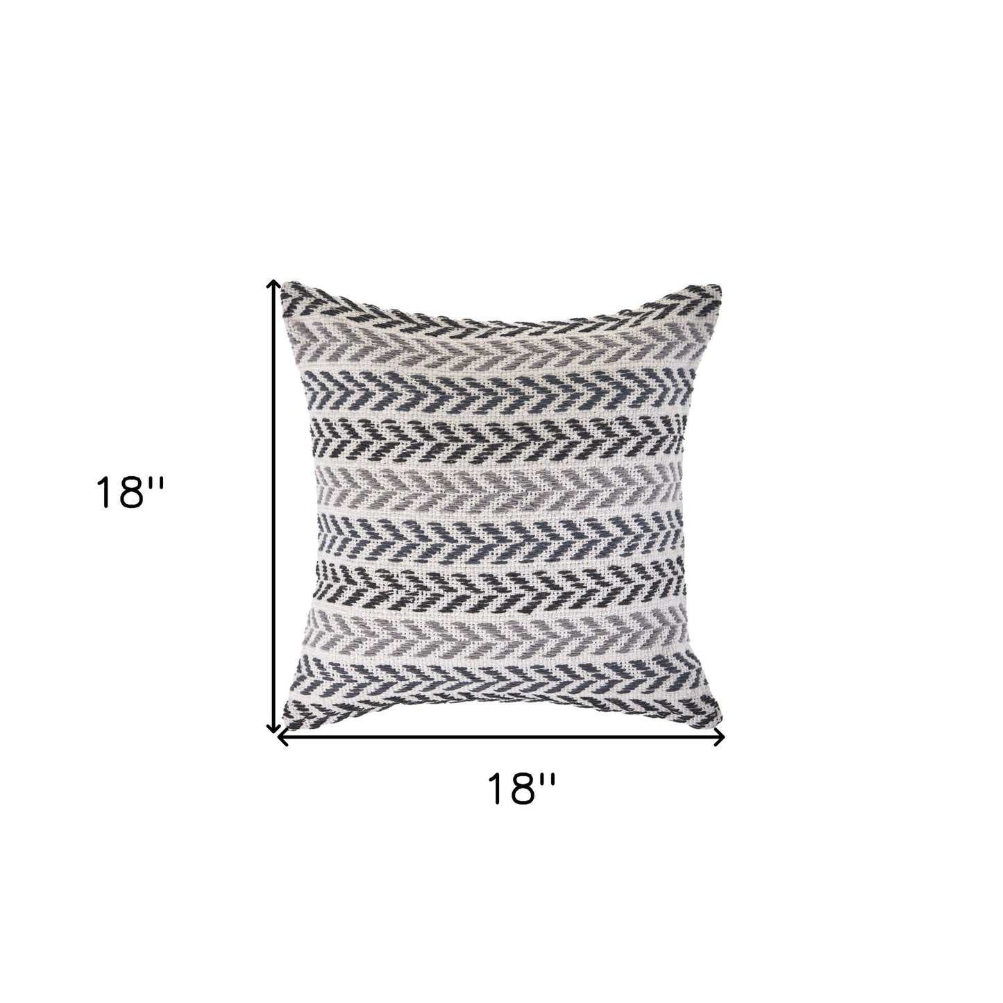 Black Beach Chevron Cotton Pillow