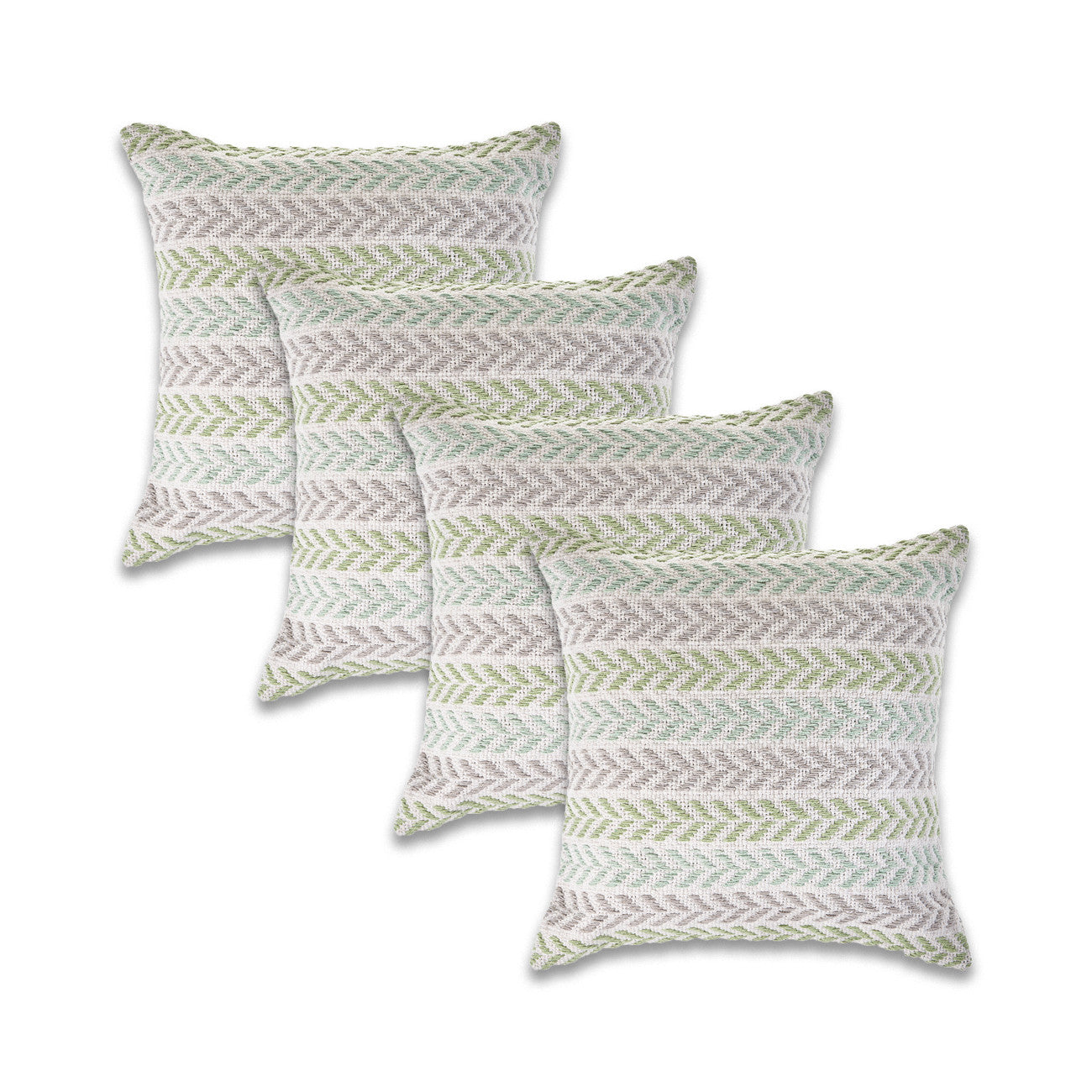Green Beach Chevron Cotton Pillow
