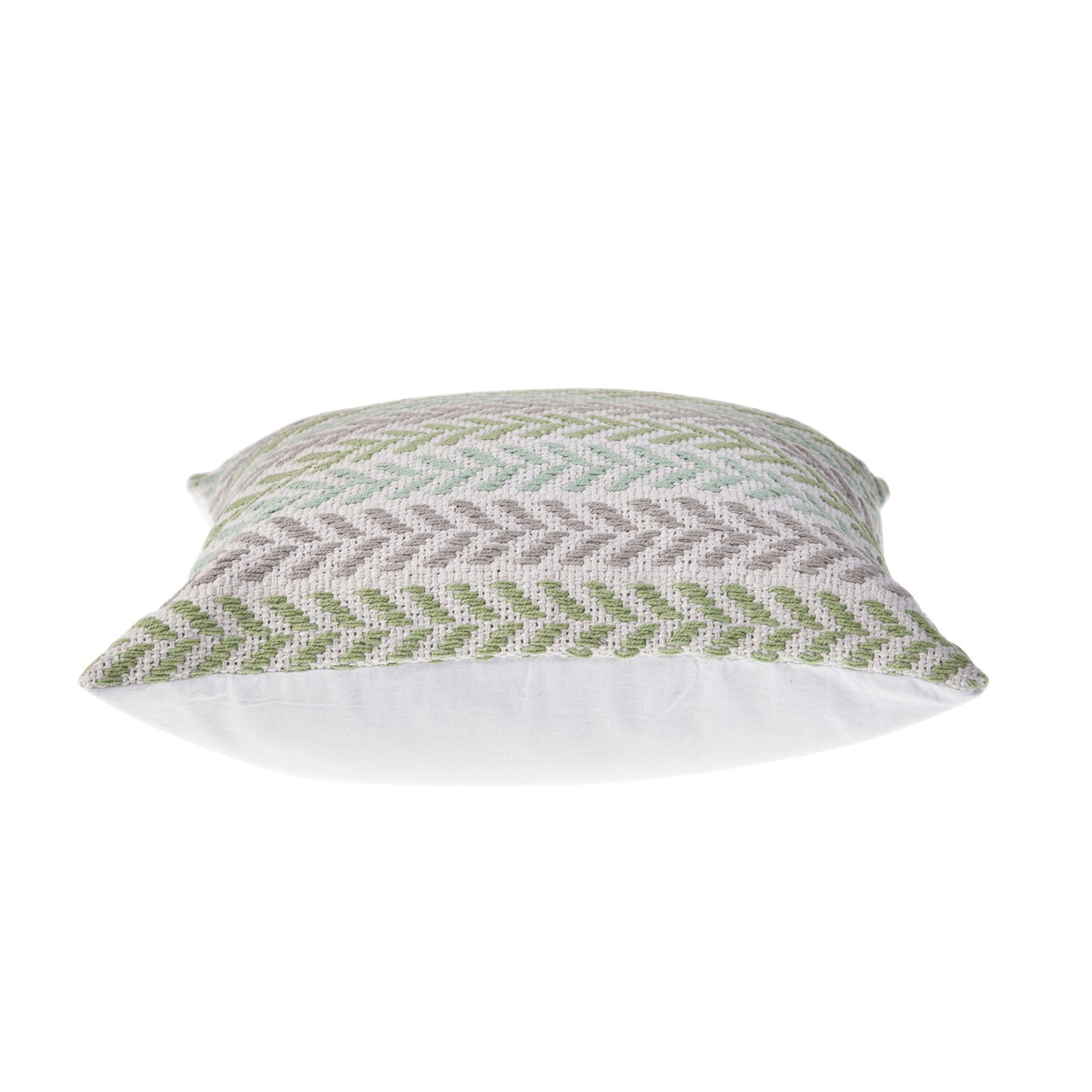 Green Beach Chevron Cotton Pillow