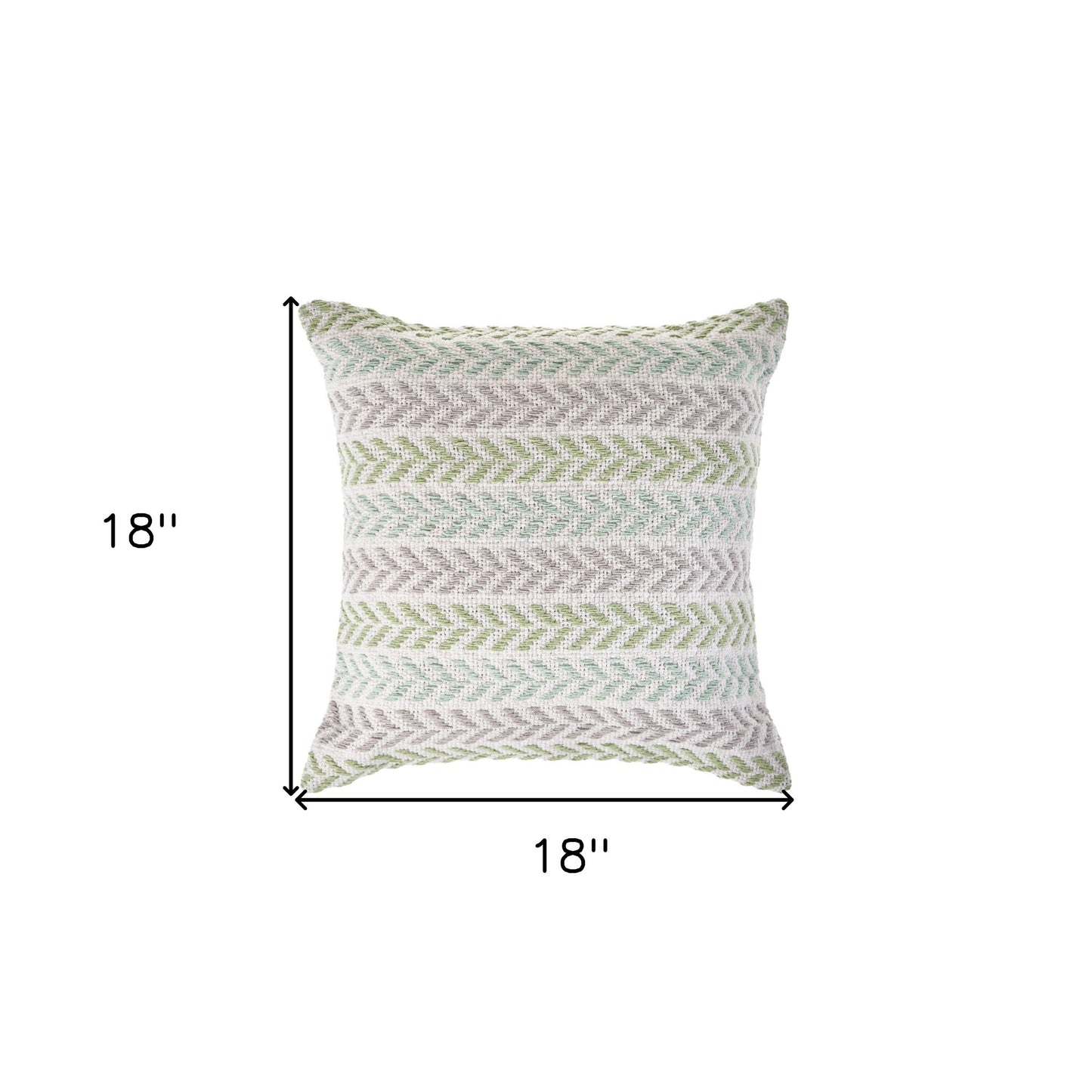 Green Beach Chevron Cotton Pillow