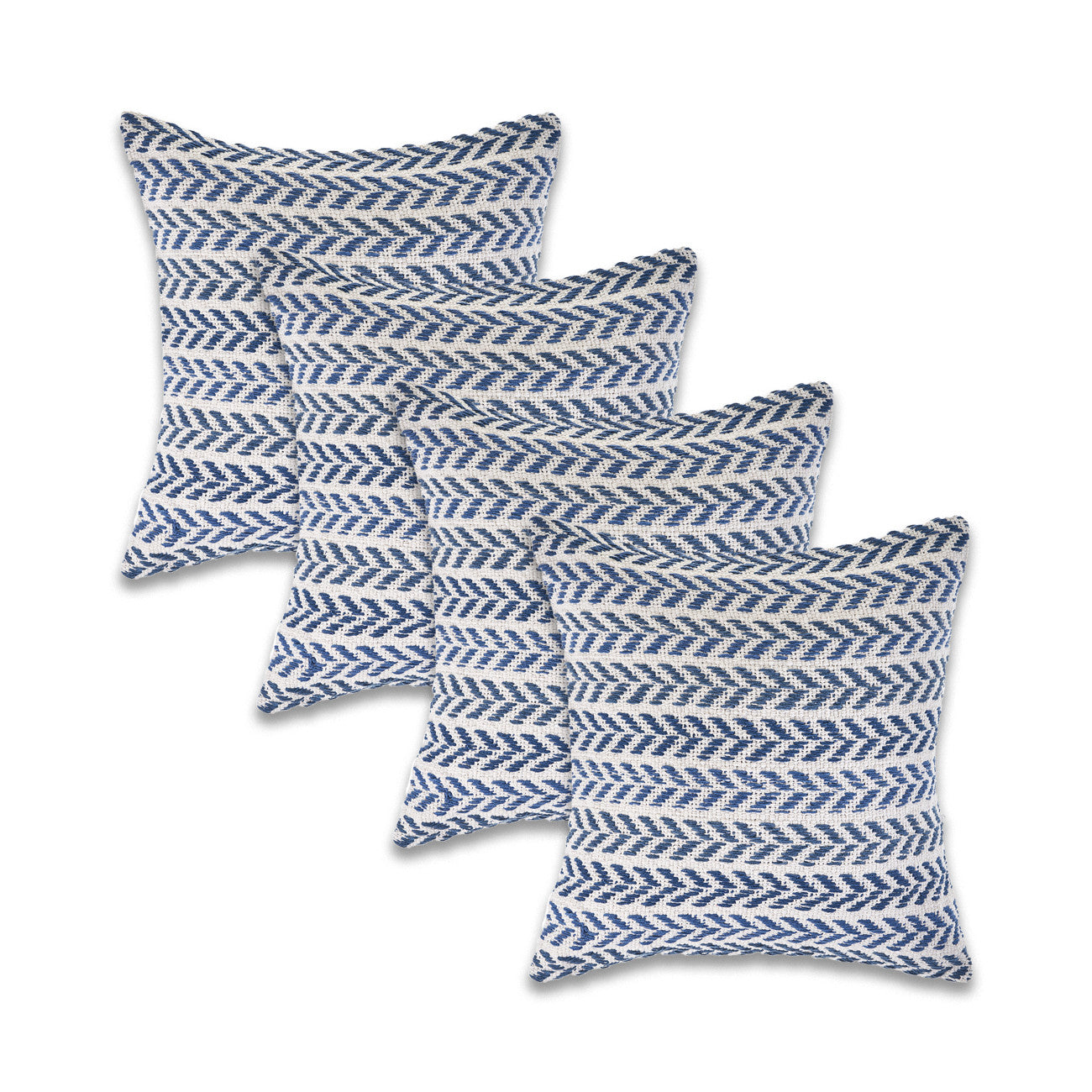 Blue Beach Chevron Cotton Pillow