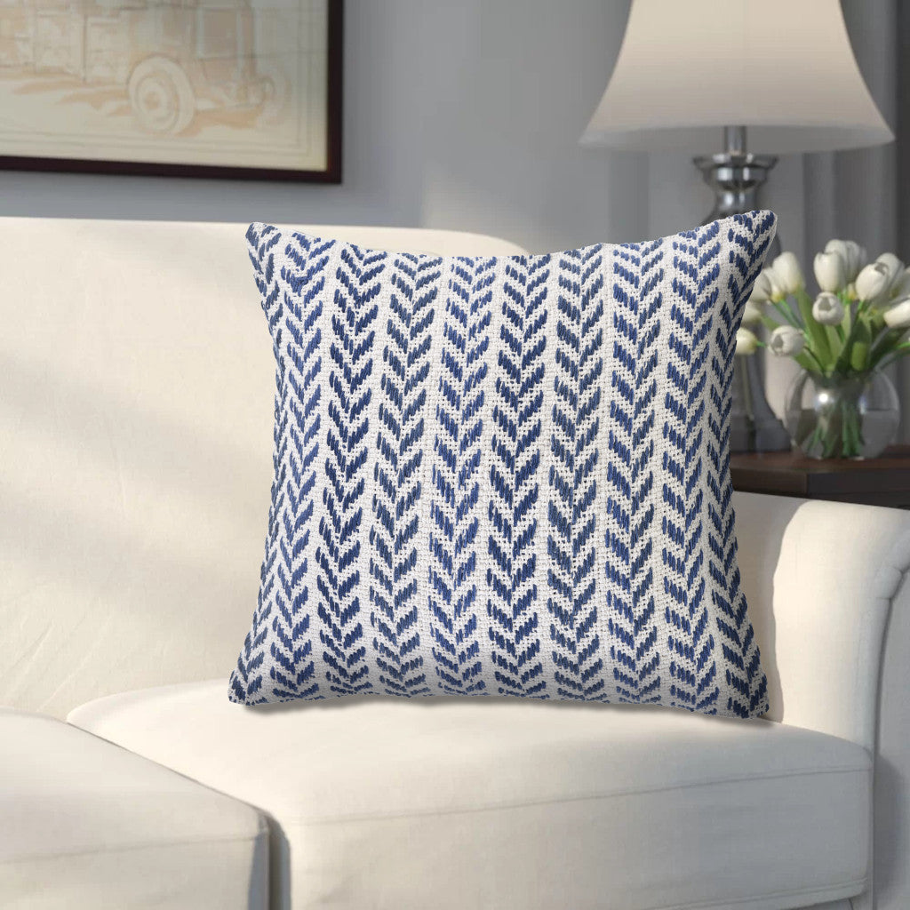 Blue Beach Chevron Cotton Pillow