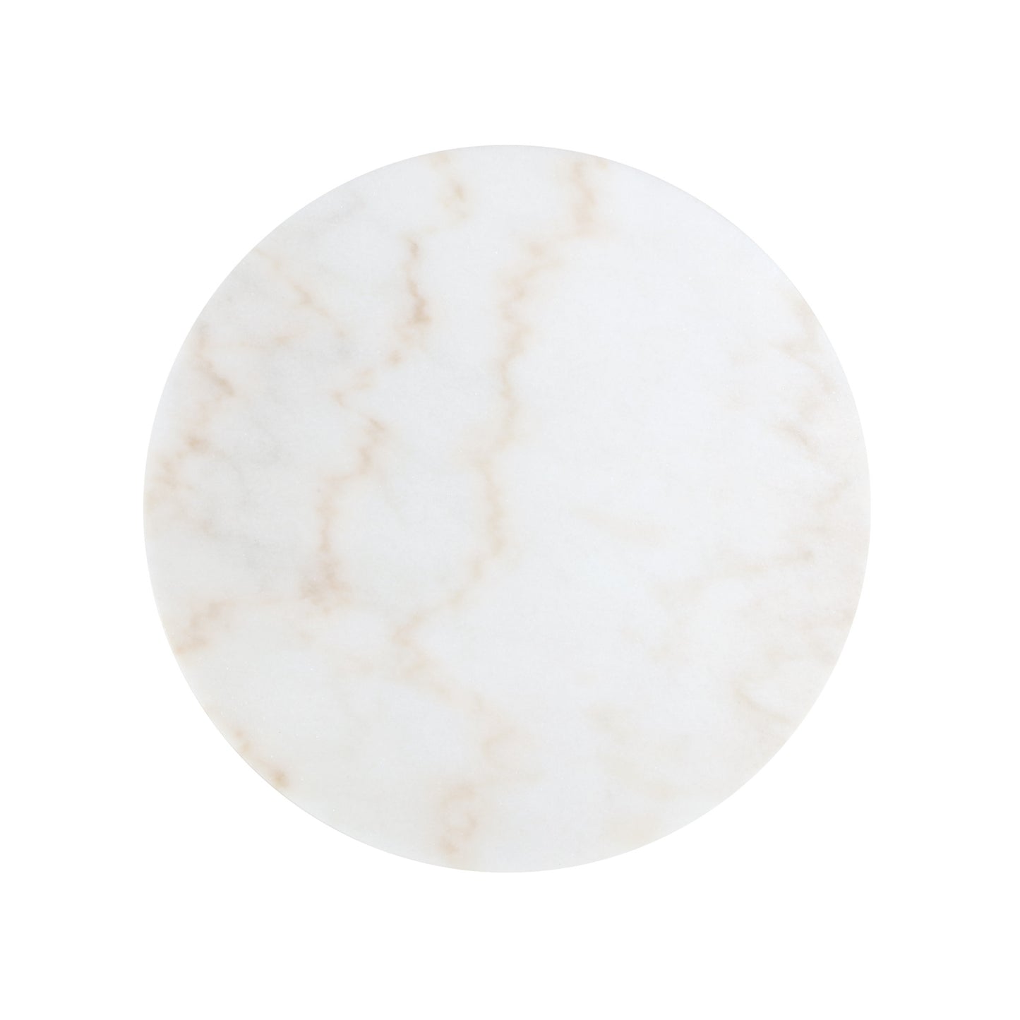 White & Gold Genuine Marble & Iron Round Nesting Tables