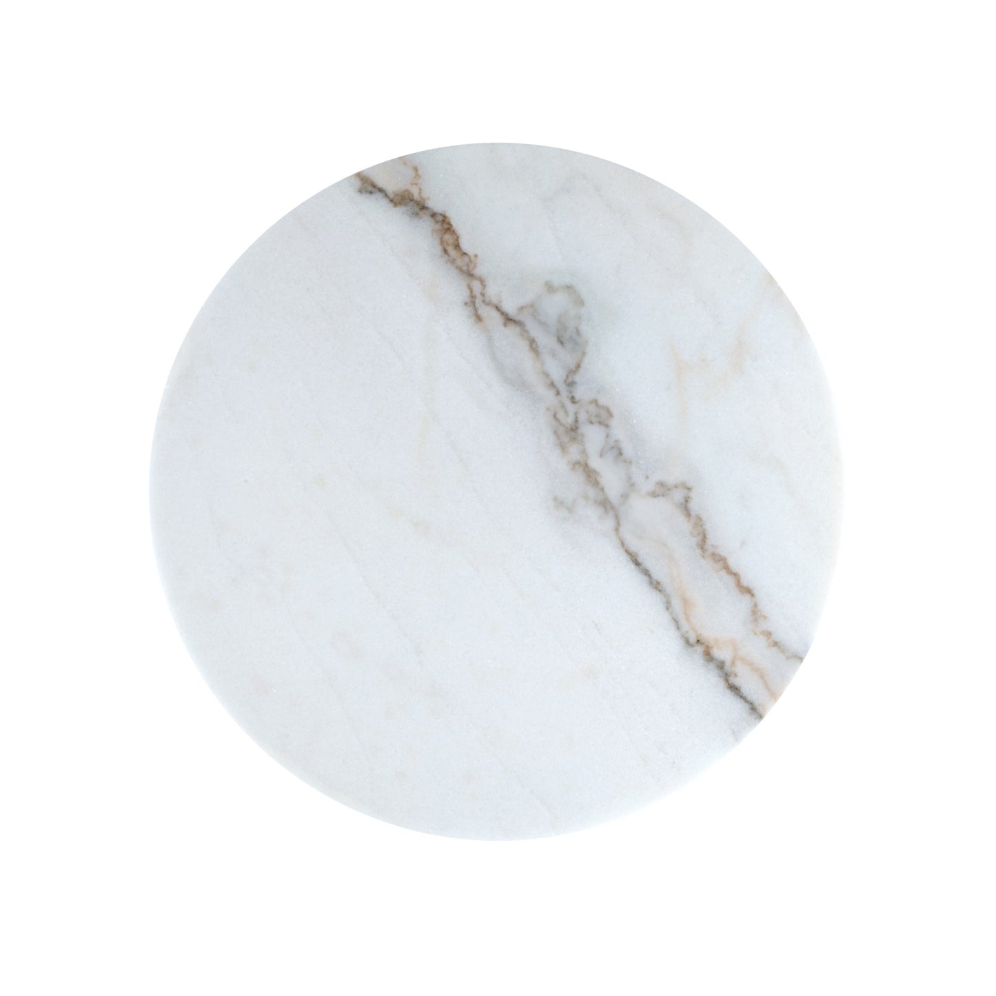White & Silver Genuine Marble & Iron Round Nesting Tables
